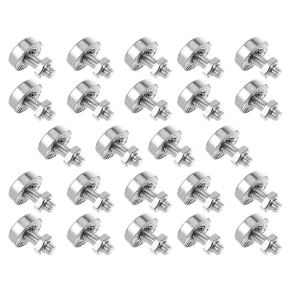 License Plate Screw Fasteners Zinc Alloy Fixing License Plates Silver 6 Pairs