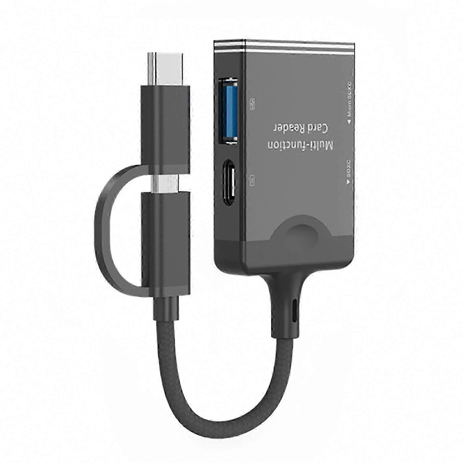 Multi-Function High-Speed Card Reader OTG Adapter for Type-C Micro USB TF/SD U Disk Compatible with Mobile Phone