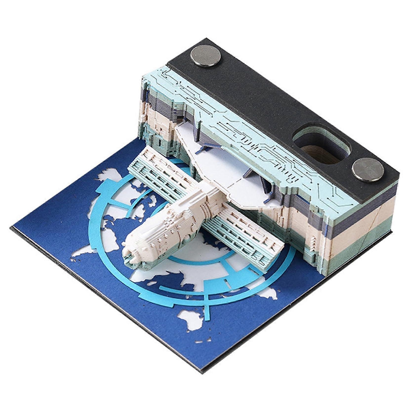 Airplane 3D Notepad With Weekly Calendar, 90 Sheets, 3D Airplane Shape Sticky Notes, Pen Holder