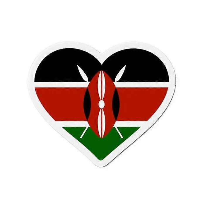 Kenya Heart Flag Magnet - Multicolored - 8 cm - 50 pieces - Synthetic resin - Mixed