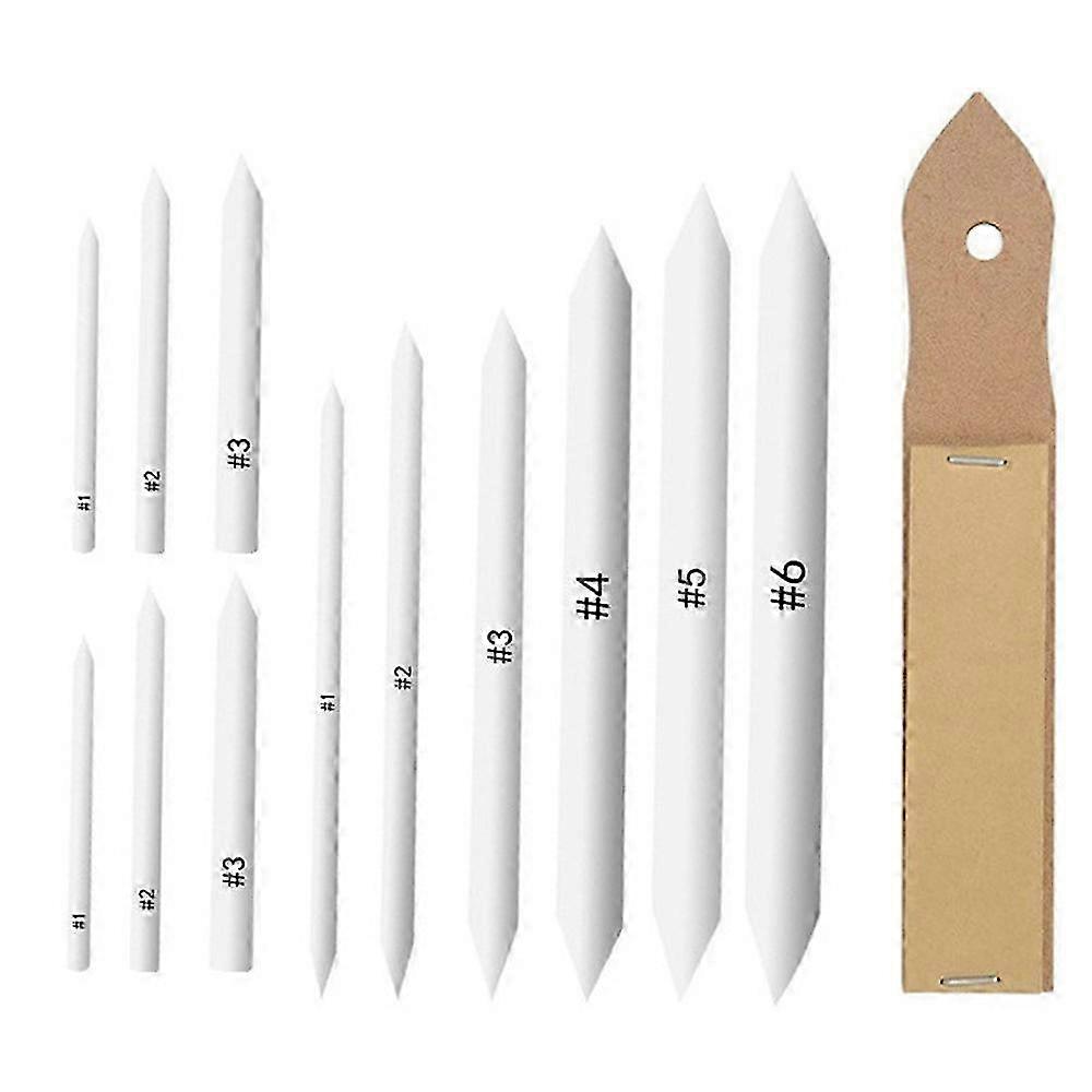 13 PCS Blending Stumps Paper Art Blenders with Sandpaper Pencil Sharpener Pointer for Student Artist Sketch Drawing Tools