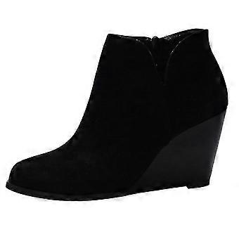 Women's Warm Suede Wedge Zipper Solid Color Ankle Boots