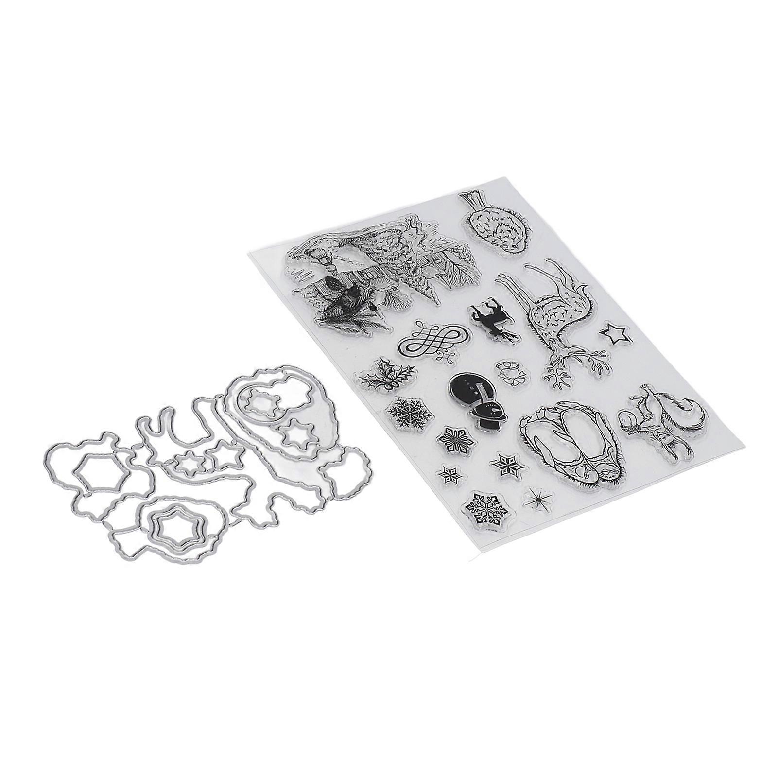 Transparent Stamp Christmas Style Durable TPR Transparent Wide Application Clear Stamp with Cutting Die for Card Making