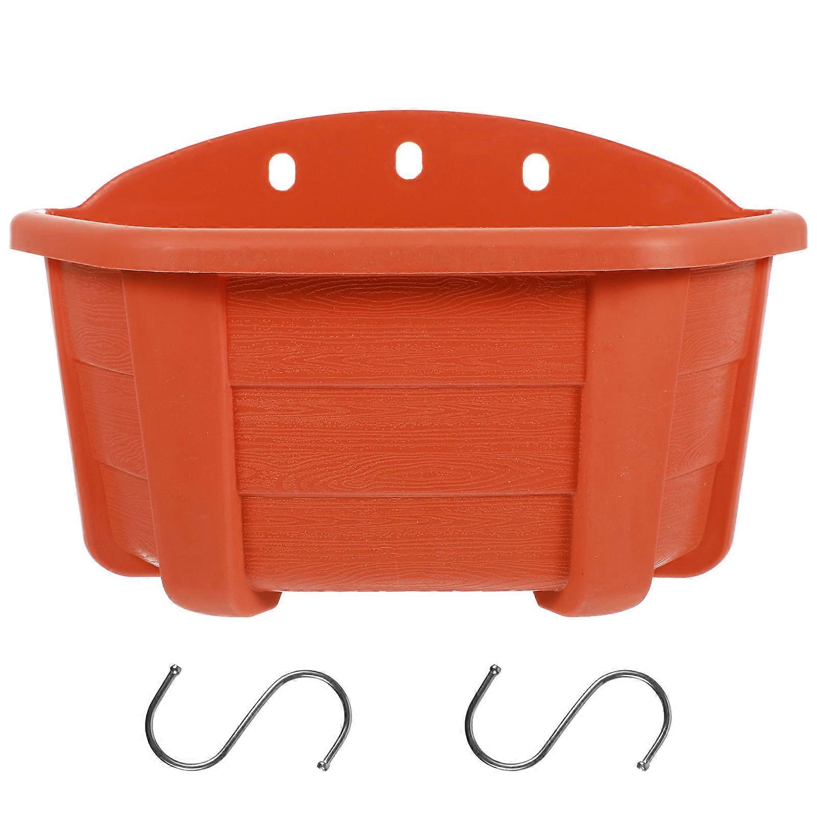 Garden Hanging Pots Semi-Circular Plastic Plant Pot Use Durable Construction 27x13.5cm 1Set