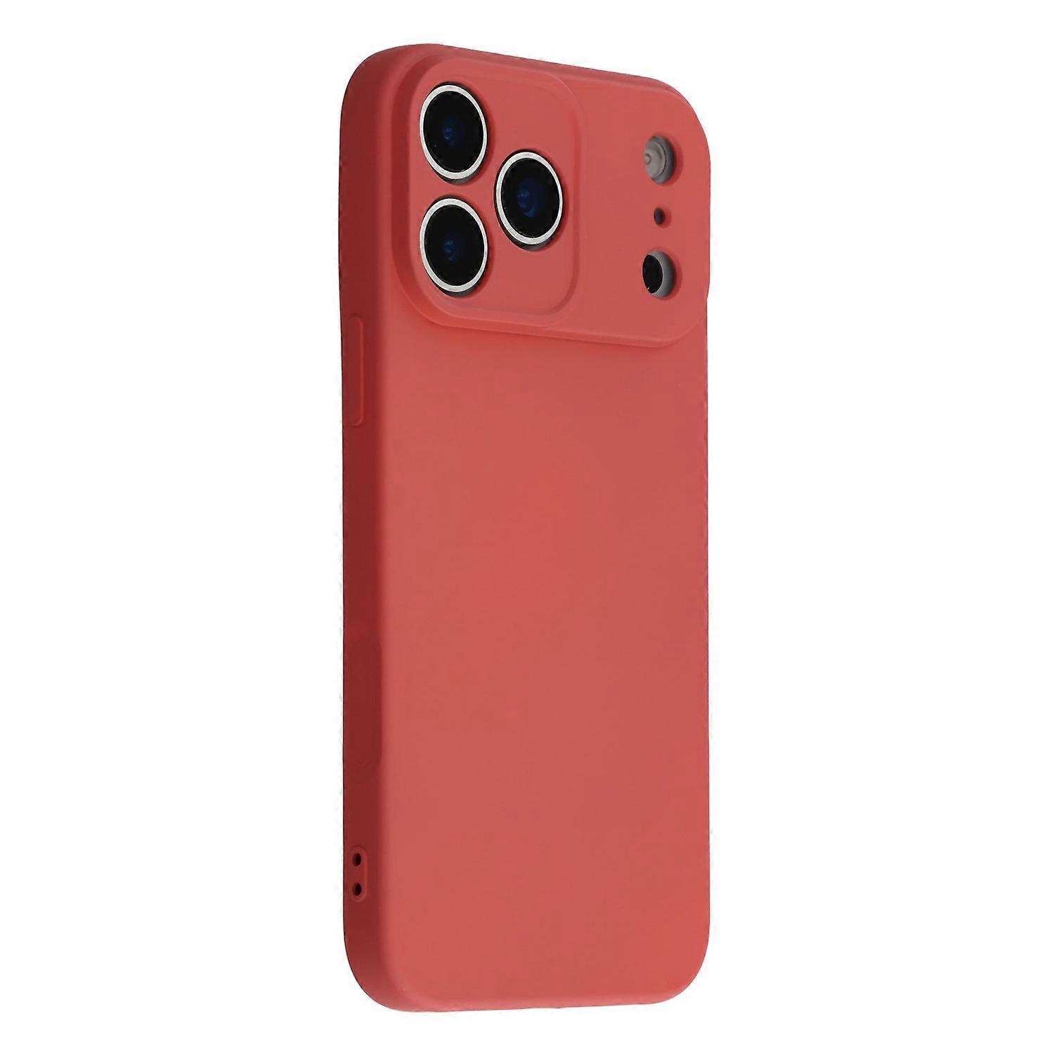 For iPhone 17 Pro Max Case TPU Back Soft Anti-Scratch Fiber Lining Phone Cover - Hawthorn Red