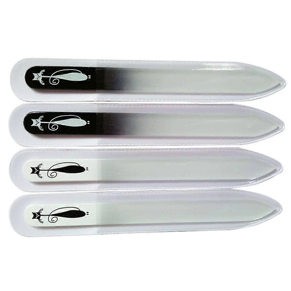 Beautifully Printed Glass Nail Files for Shaping Nails Durable and Safe to Use 2 Pcs Assorted Color