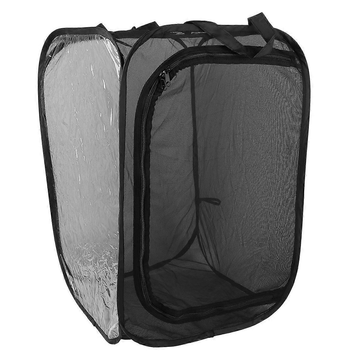 Insect Butterfly Habitat Cage Set Foldable Insect Incubator Educational Use Black 60X40X40CM Insect Hatching 1Pack