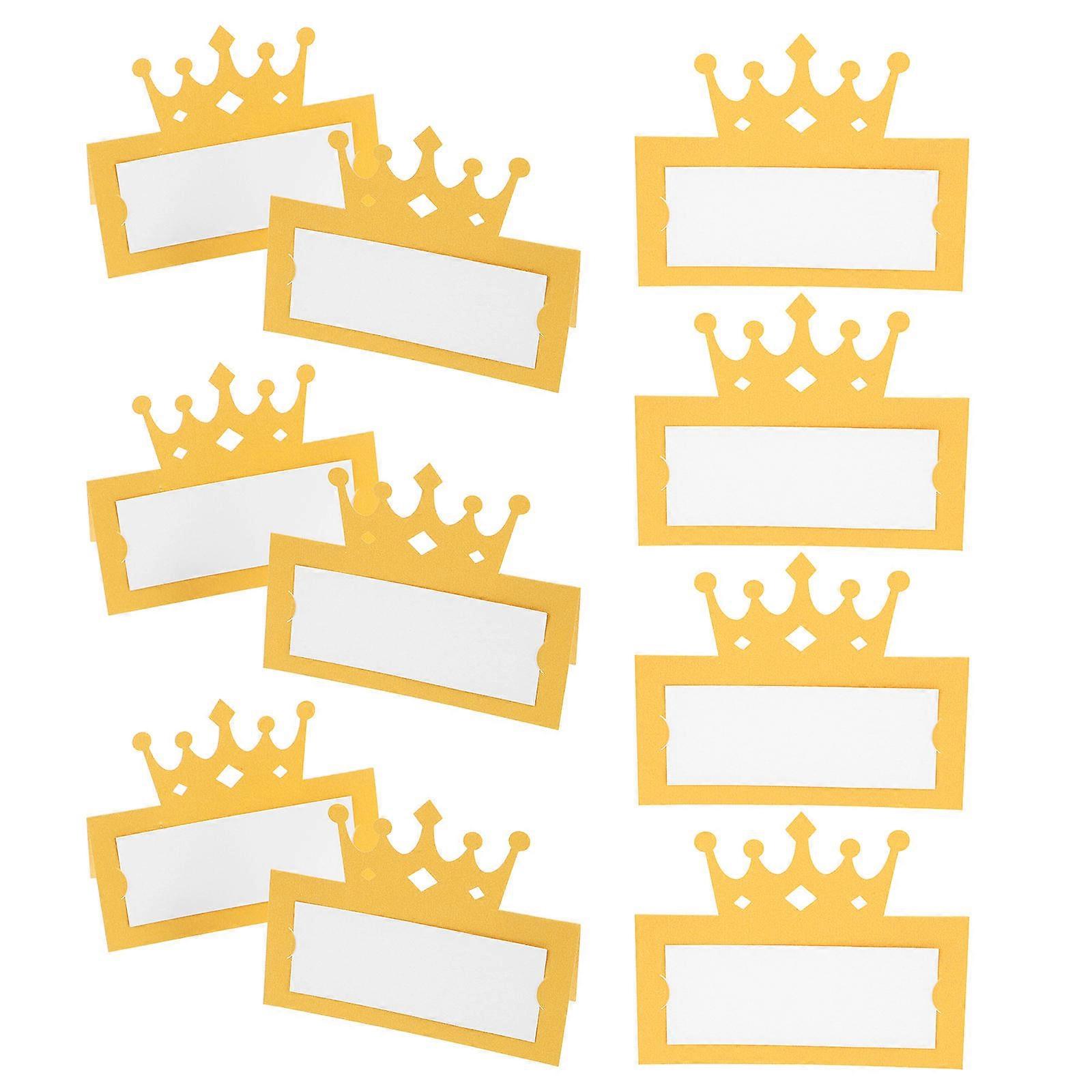 Crown Shape Seating Place Cards For Special Occasions Elegant Design Blank Wedding Sign 3.93X3.26X1.97IN 50Pcs