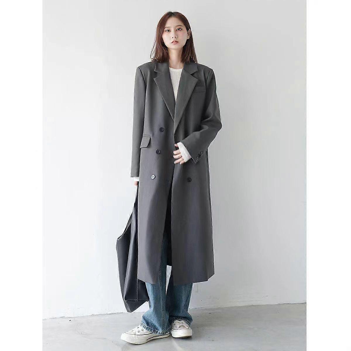 Upgrade Your Winter Style with this Long Grey Wool Coat for Women
