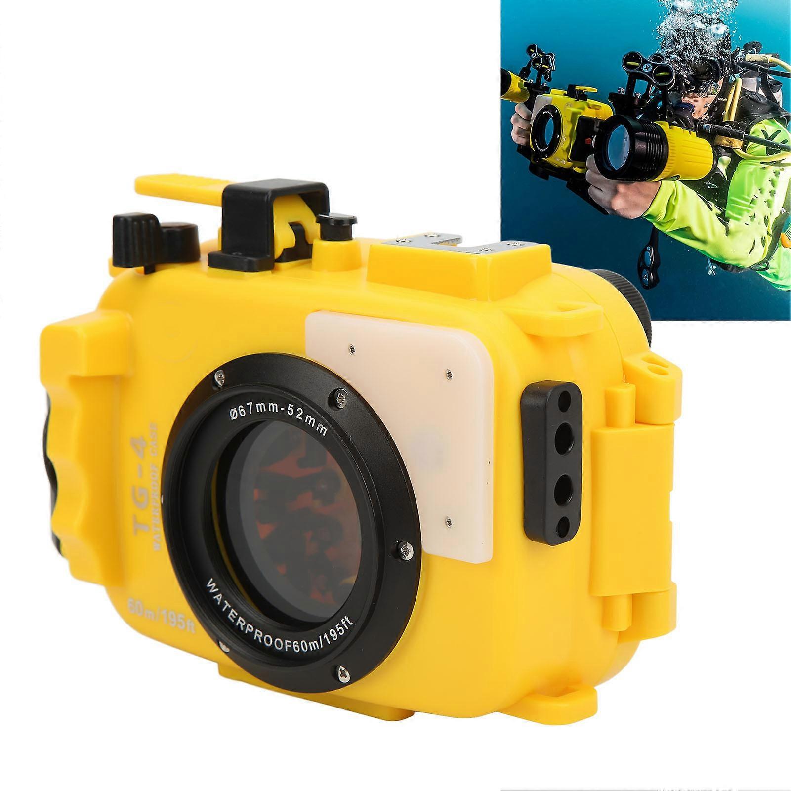60M/197FT Waterproof Case Underwater Camera Housing Shell with Hand and Shoulder Strap for Olympus TG3 TG4 