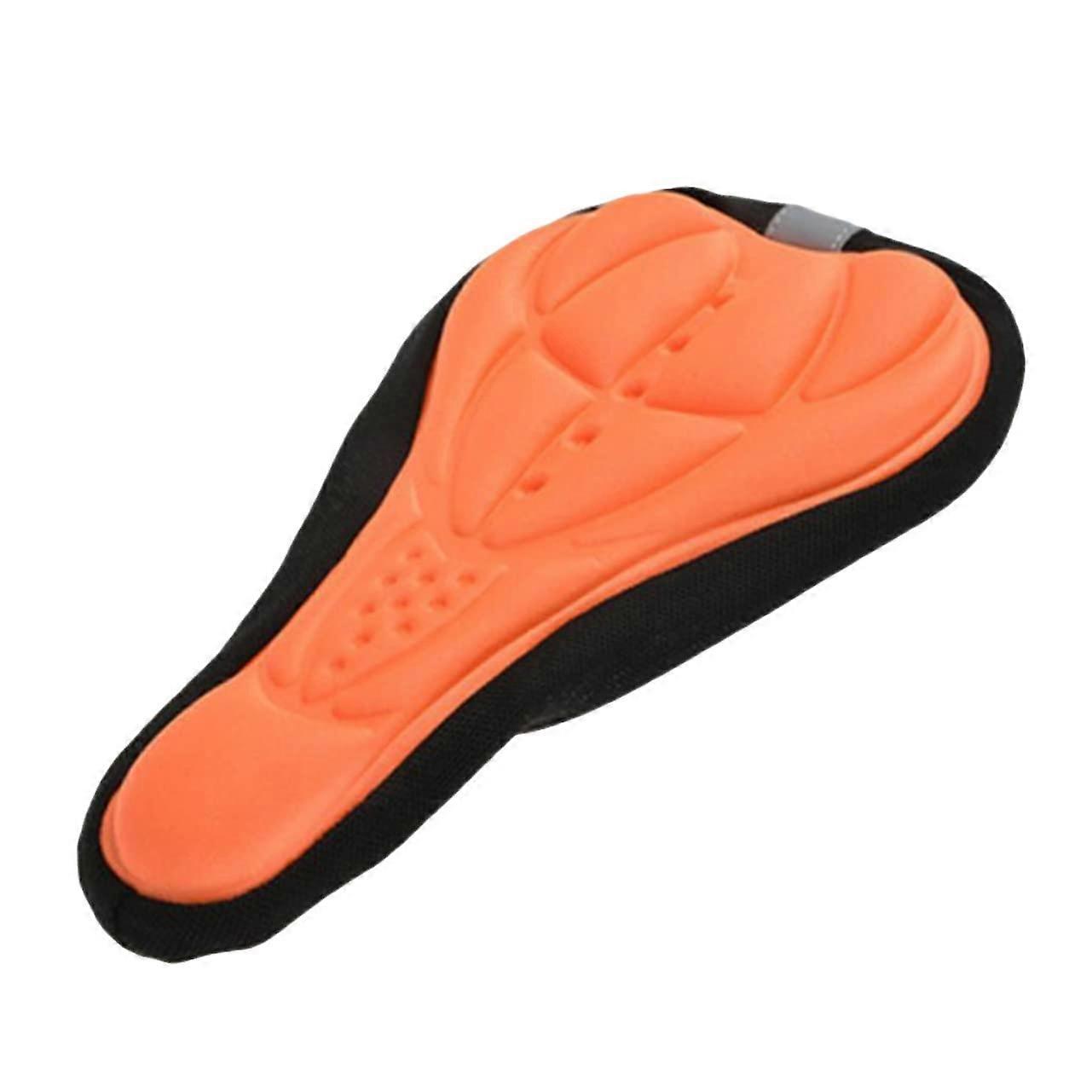 Comfortable bicycle saddle cover silicone for men, nonslip cushion for longer rides, ergonomic and easy to use, orange.