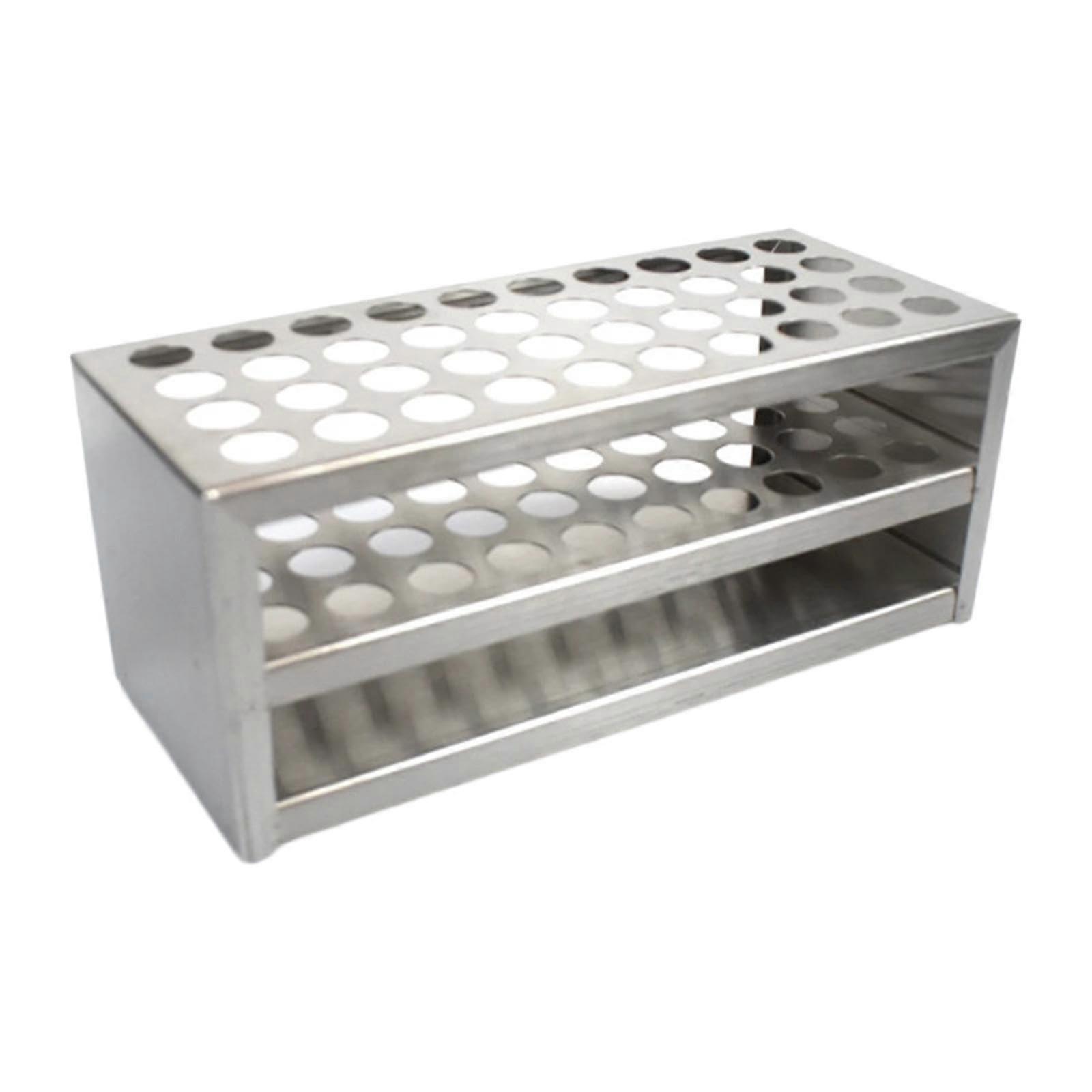 Cylindrical tube holder, laboratory stand, experiment rack, stable, 40 holes, 3layer stainless steel, hole 16mm