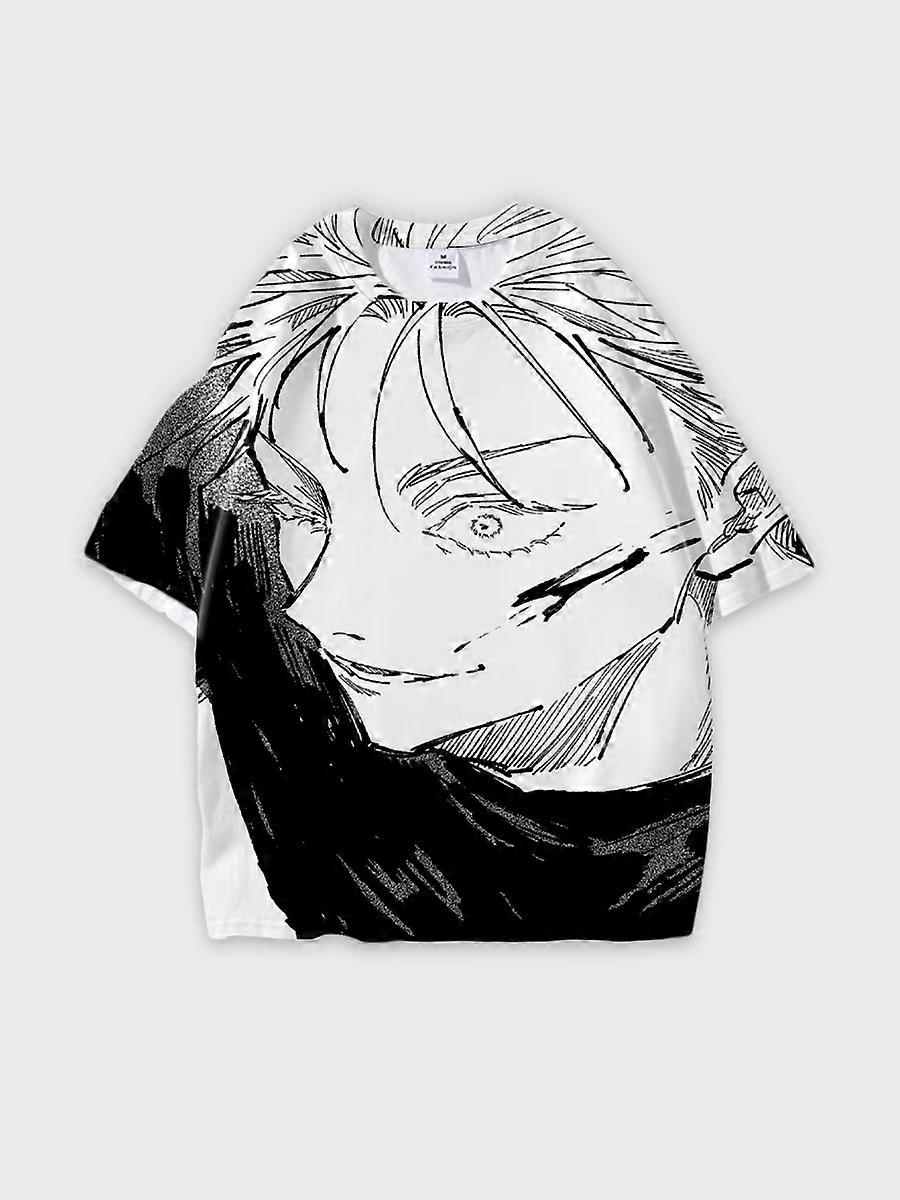 T-shirt round neck Character Pattern loose short sleeve P2811