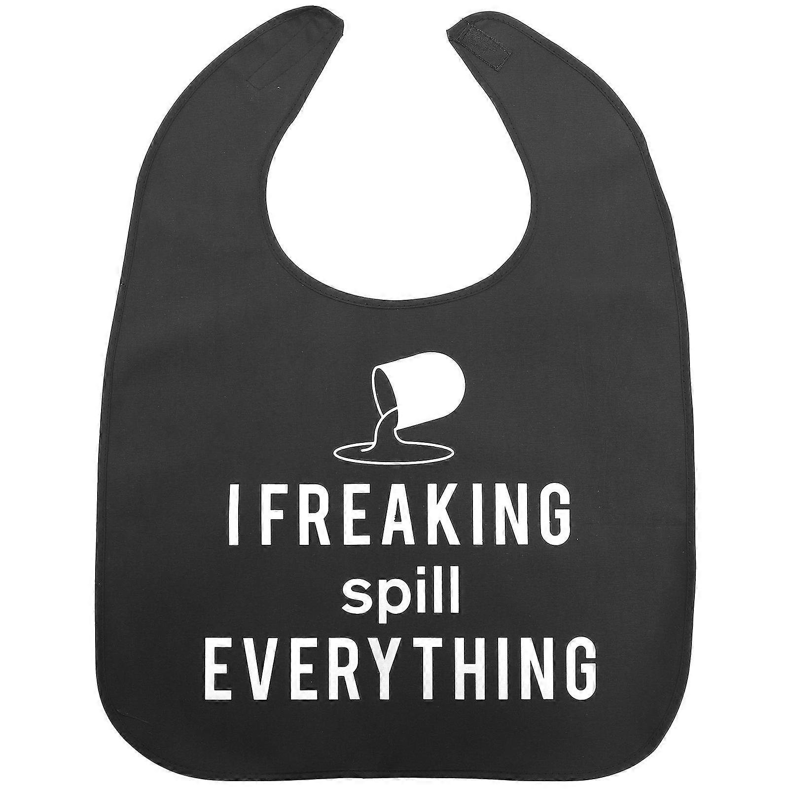 Water Resistant Adult Bib for Disabled Individuals Home Usage in Black Color with Easy to Clean Feature 1Pack