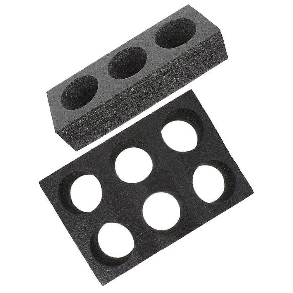 Foam Cup Holder Tray for with Multi-hole Design to Prevent Leakage and Spills Black