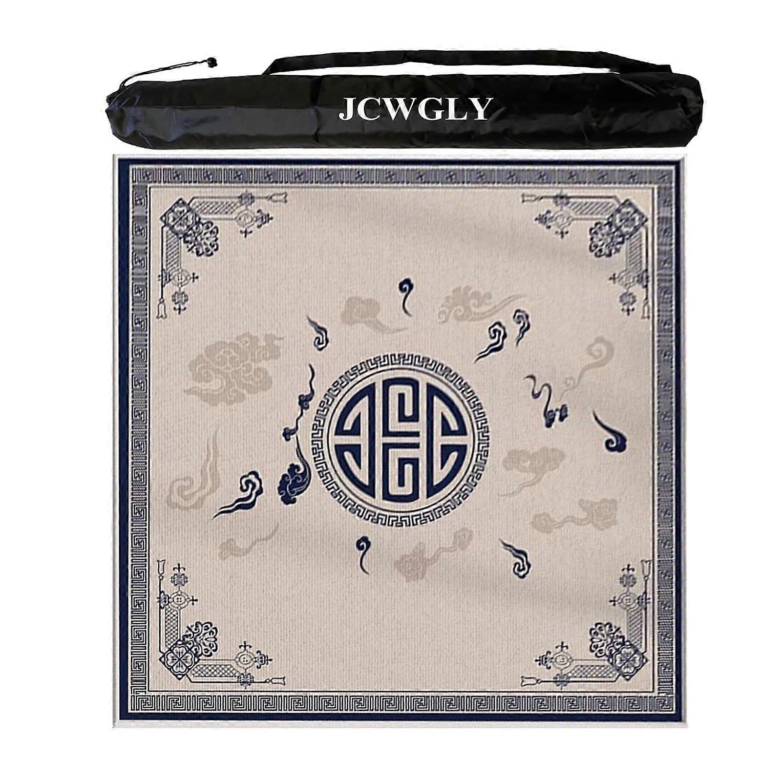 Square Mahjong Mat with Carry Bag, Thick, NoiseReducing Tablecloth (Blue) Ref: 4487