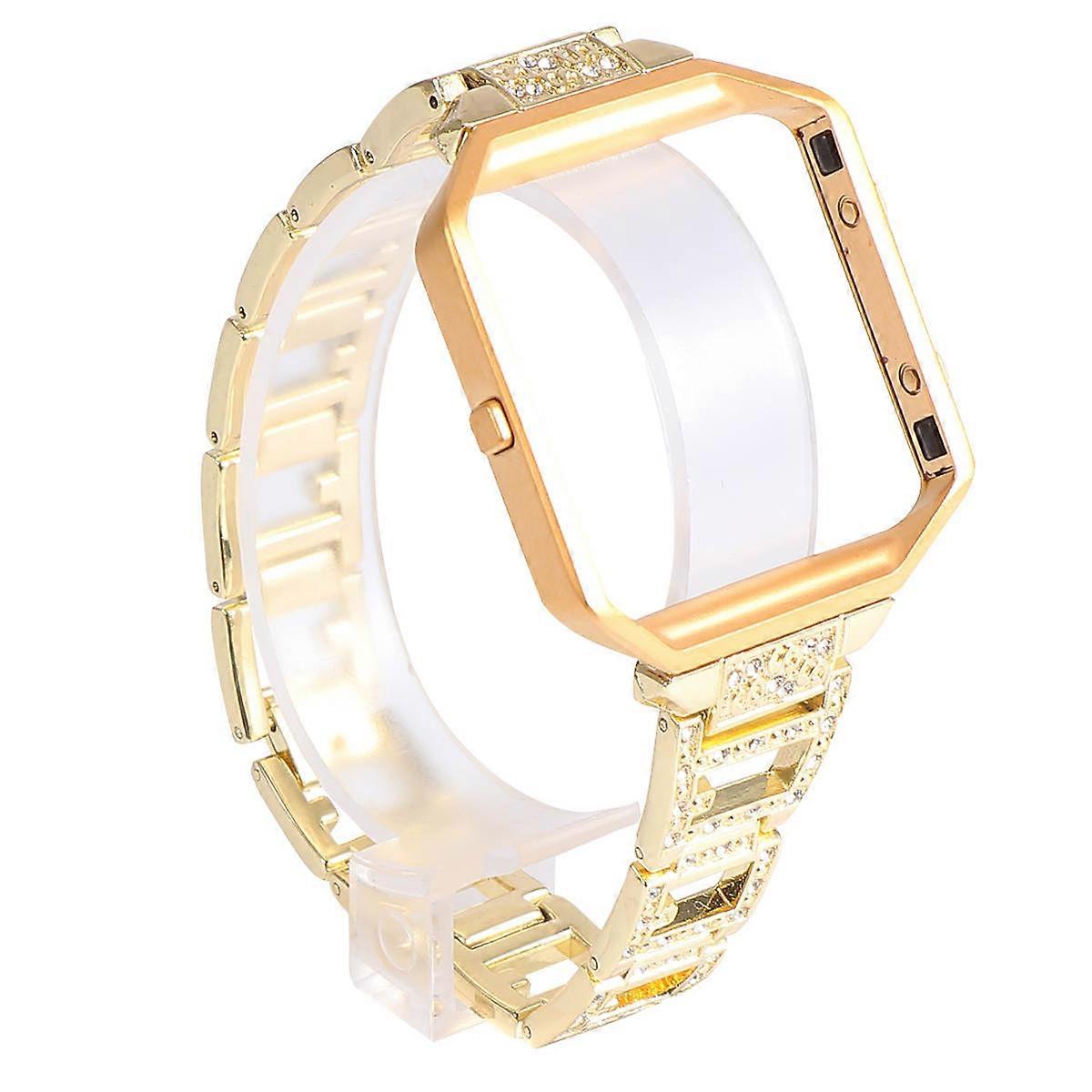 Watch Replacement Strap Ergonomic Shape Smooth Surface Golden 4x24cm 1Pcs