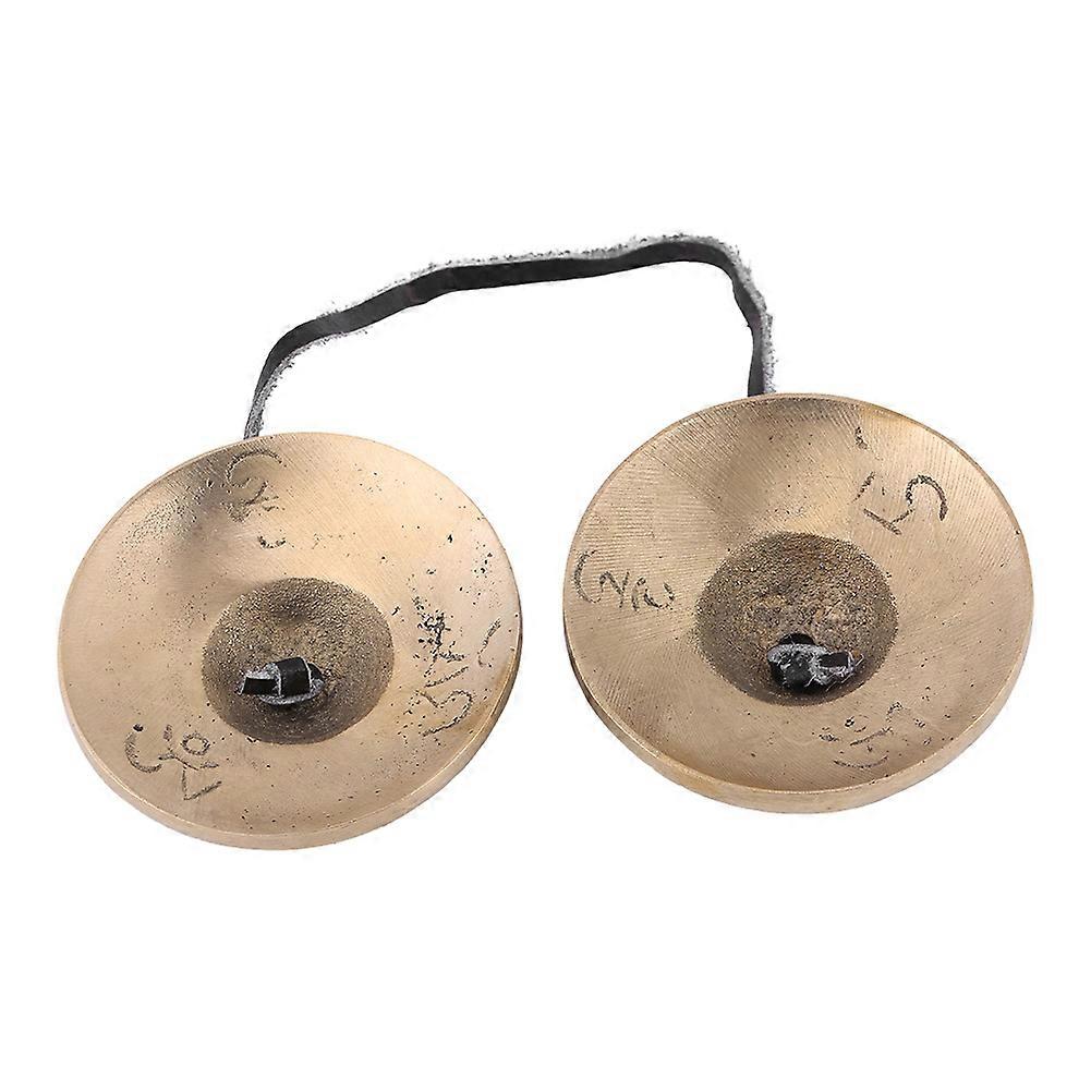 Buddhism Handmade Brass Finger Cymbals Bells Religious Buddhist Musical Apparatus