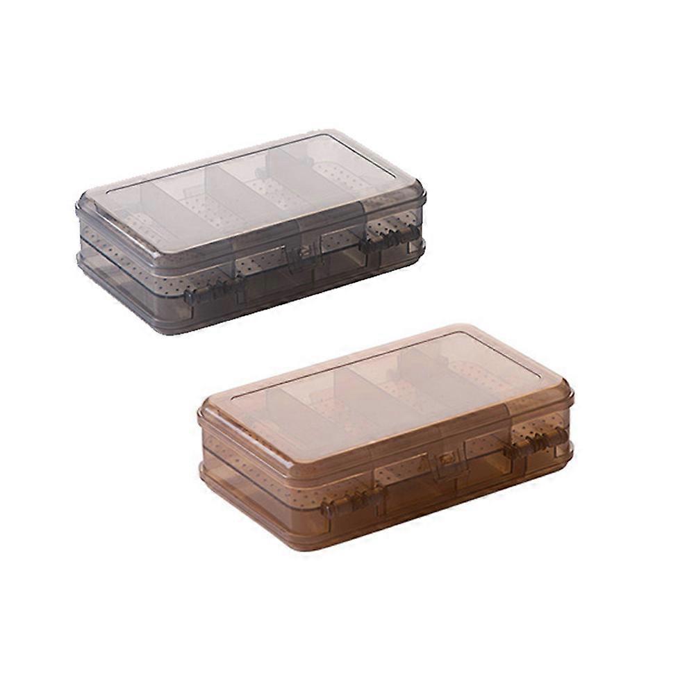 Durable Plastic Jewelry Storage Container with Double Layers for Earrings and Accessories 2pcs Assorted Color