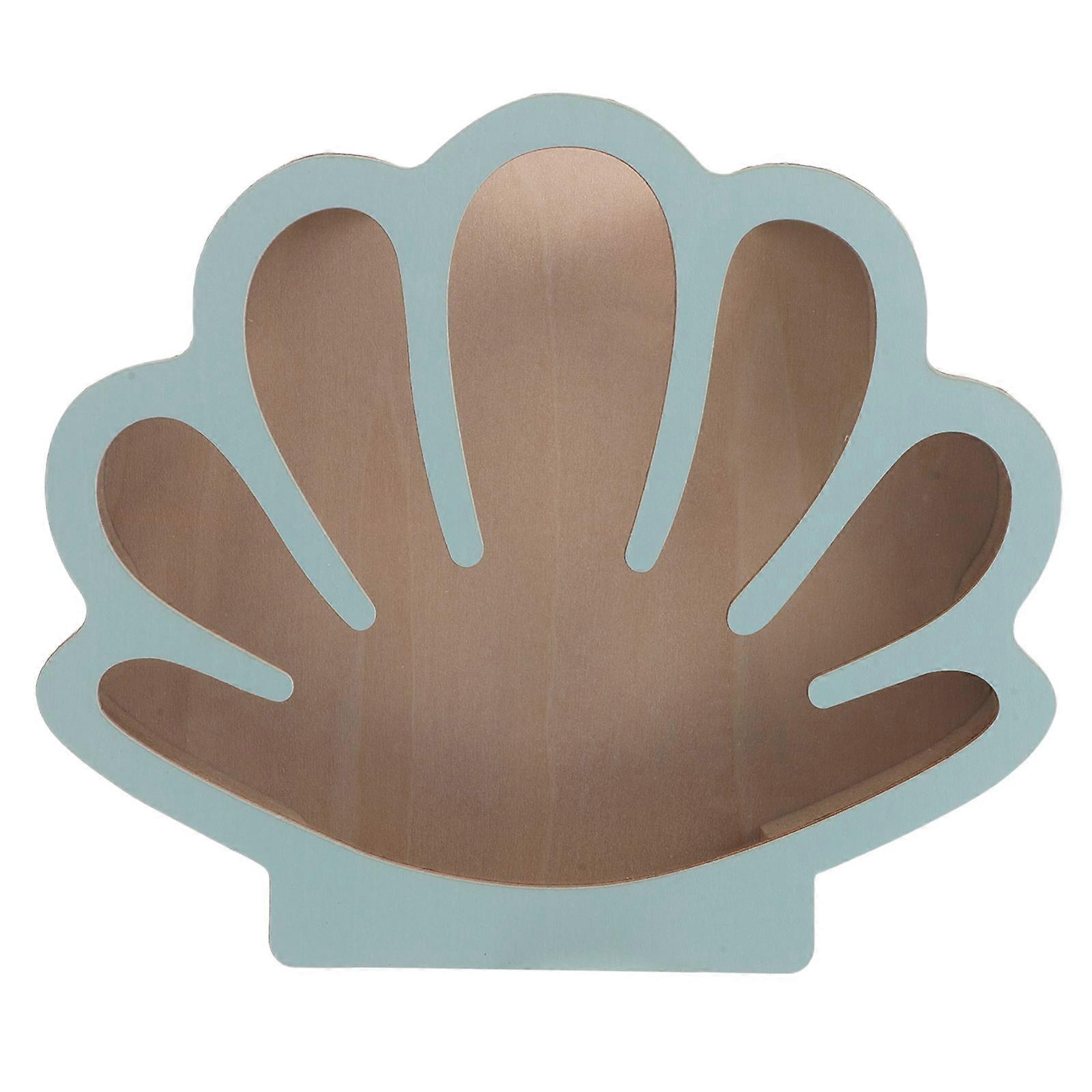 Natural Wood Seashell Display Box Compact Coastal Decor Organizer for Living Room Bedroom Trinket Storage Portable Sturdy Wooden Shell Container