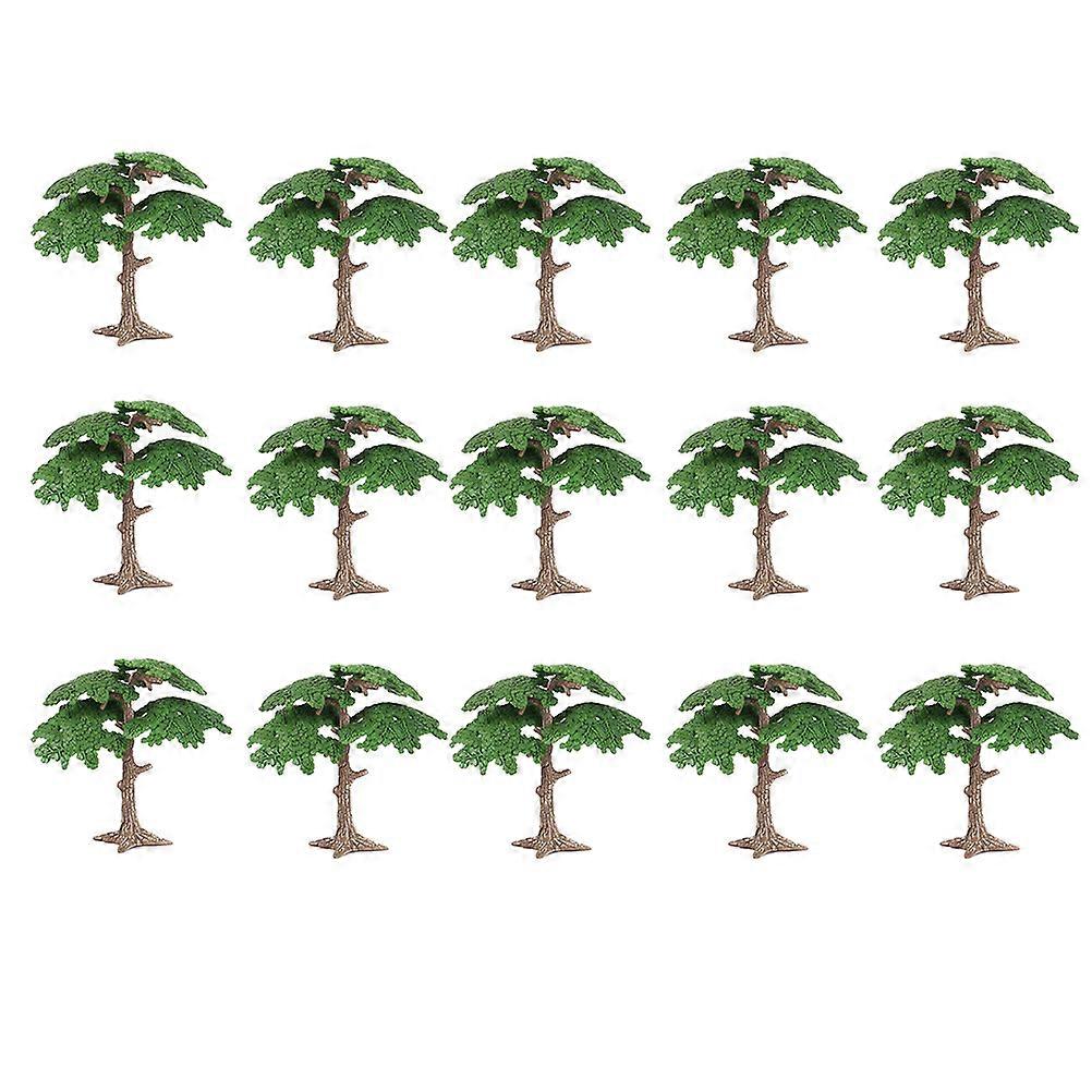 Miniature Model Trees Small Pine Shape Eco-Friendly Plastic DIY for Sandplay Accessories 15Pcs