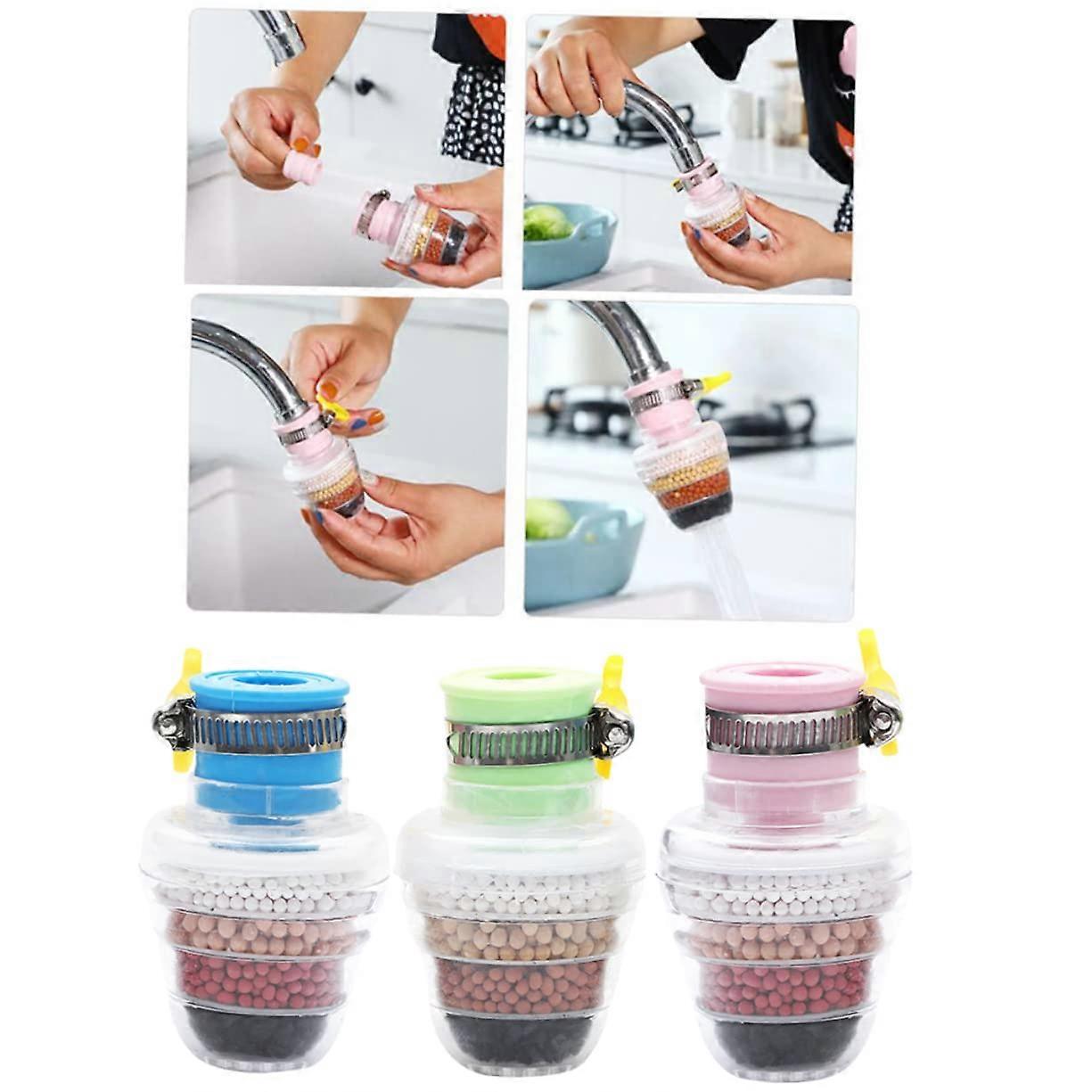 2 Pieces Faucet Filter Water Filter for Faucet Tap Water Filter Faucet Water Filter Tap Water Filter Mini Water Purifier Blue