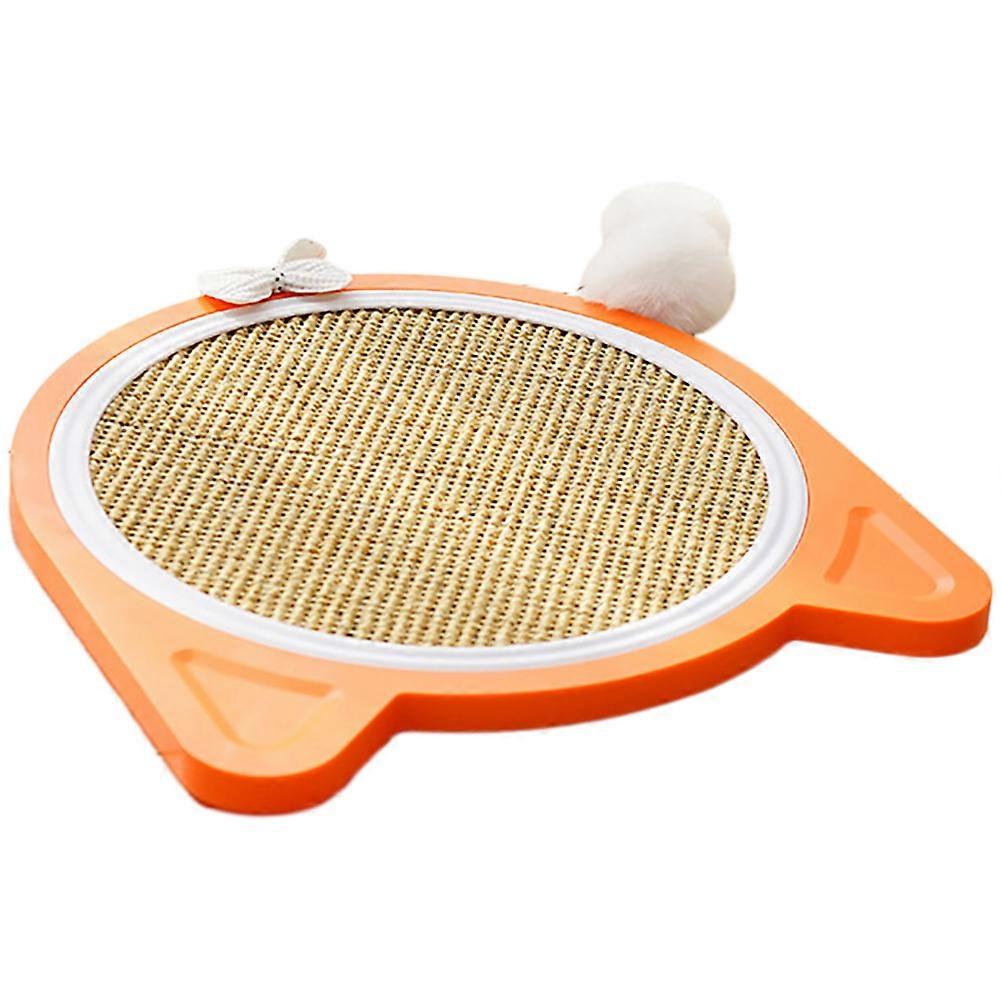 Orange Cat Scratch Pad with Sisal Hemp and Plastic for Endless Entertainment and Healthy Habits