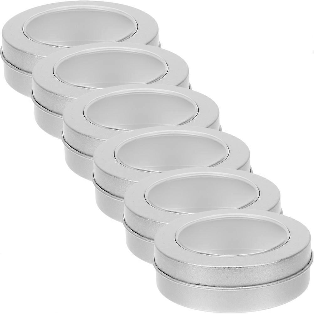 Portable Empty Tins For General Users 6Pcs Round Containers Food Storage Holiday Sweets