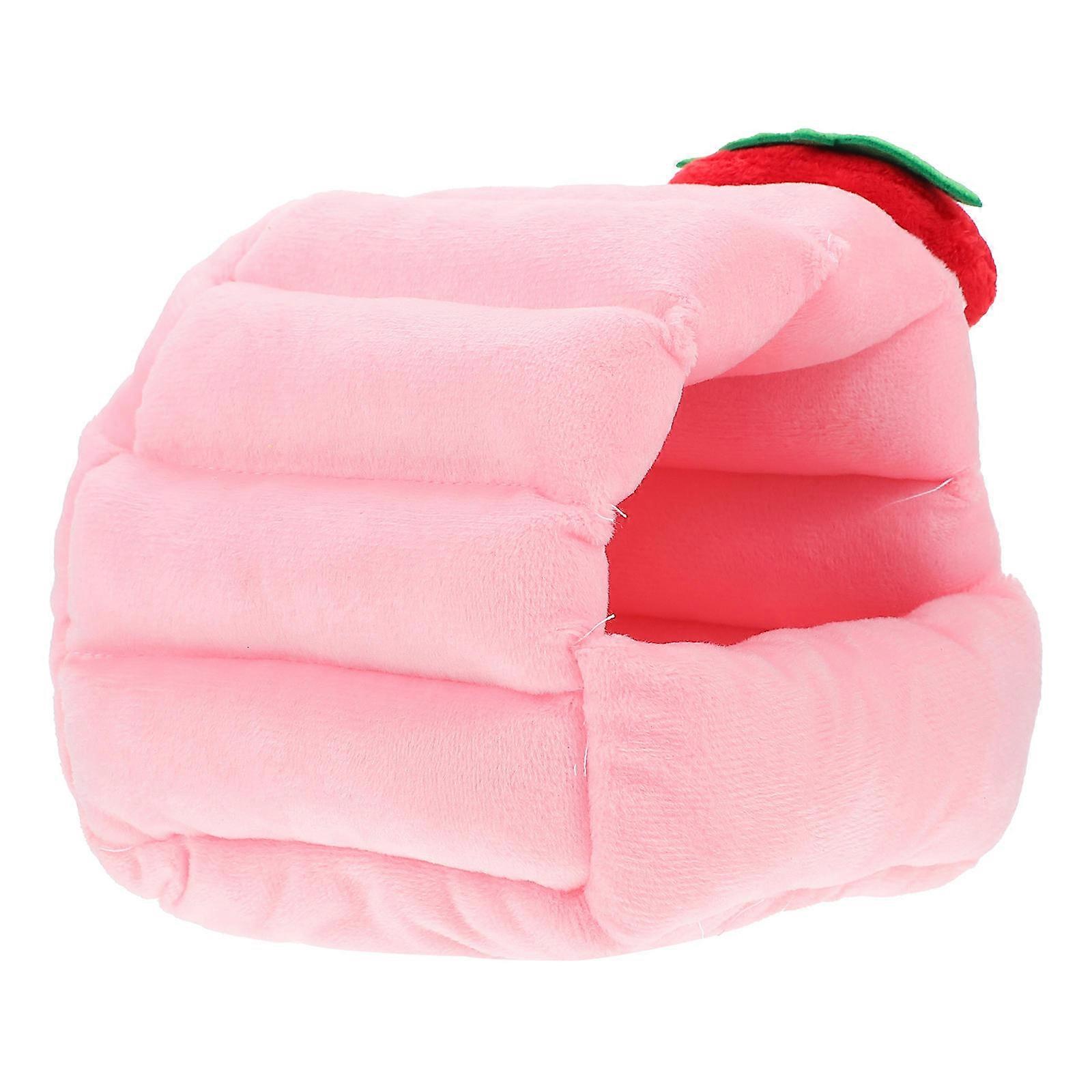 Pink Hamster House for Pet Use Comfortable Plush Nest with Lovely Design