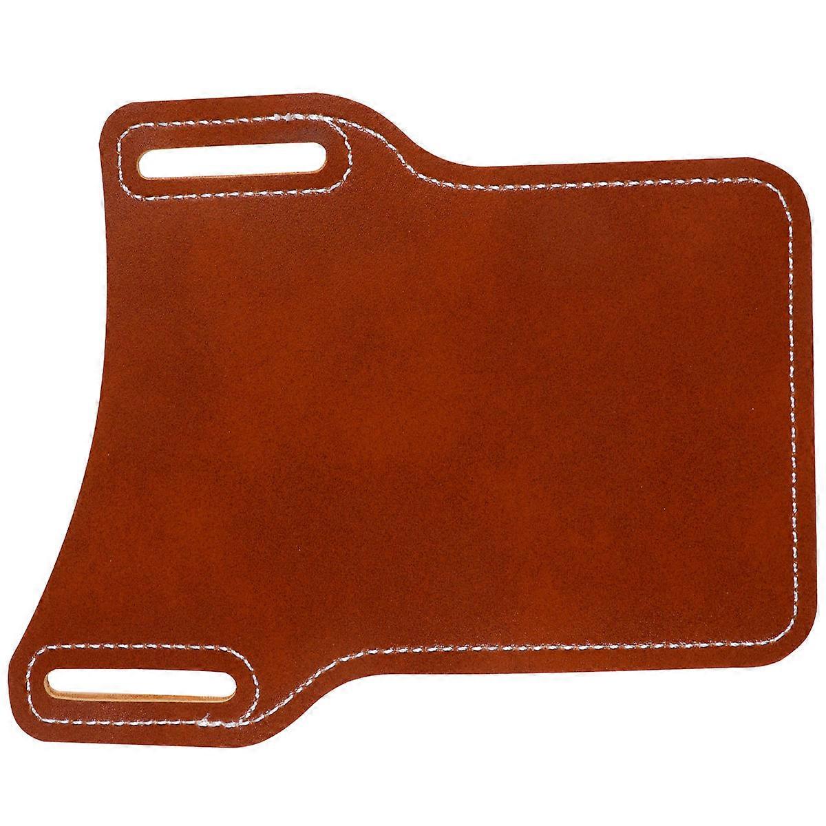 Practical PU Cell Phone Waist Bag with Protective Pouch 1 Set Mobile Phone Storage Bag for Men Brown