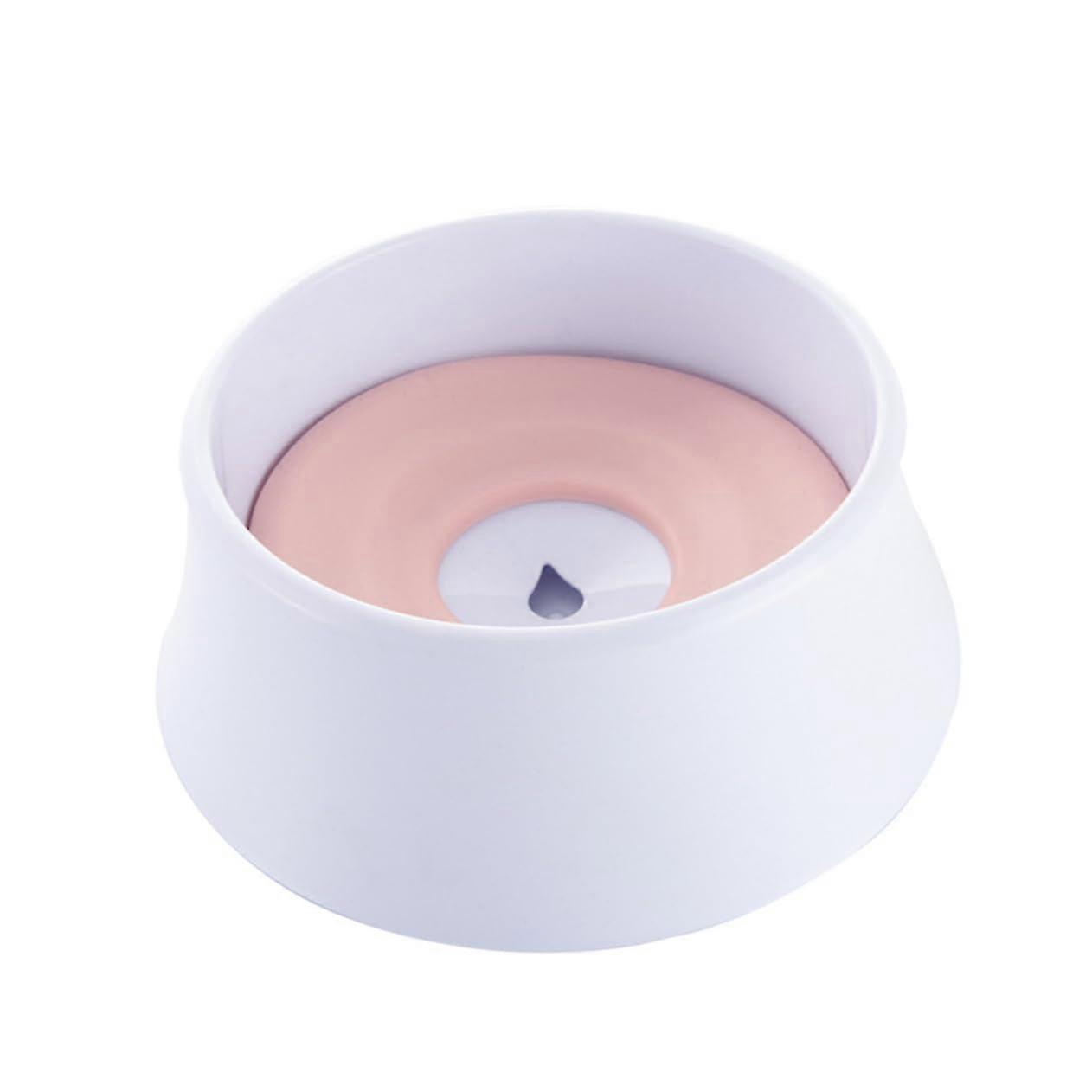 Pet-Friendly Drinking Bowl Large Capacity Splash-Proof Travel Bowl for Dogs and Cats with Removable Floating Lid in Pink