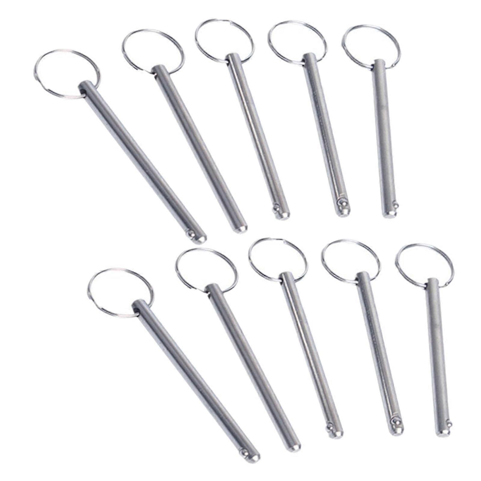 Quick Release Pin Set 10 Pack, 8x60 Mm Carbon Steel with Ball Locking Mechanism for Versatile Applications