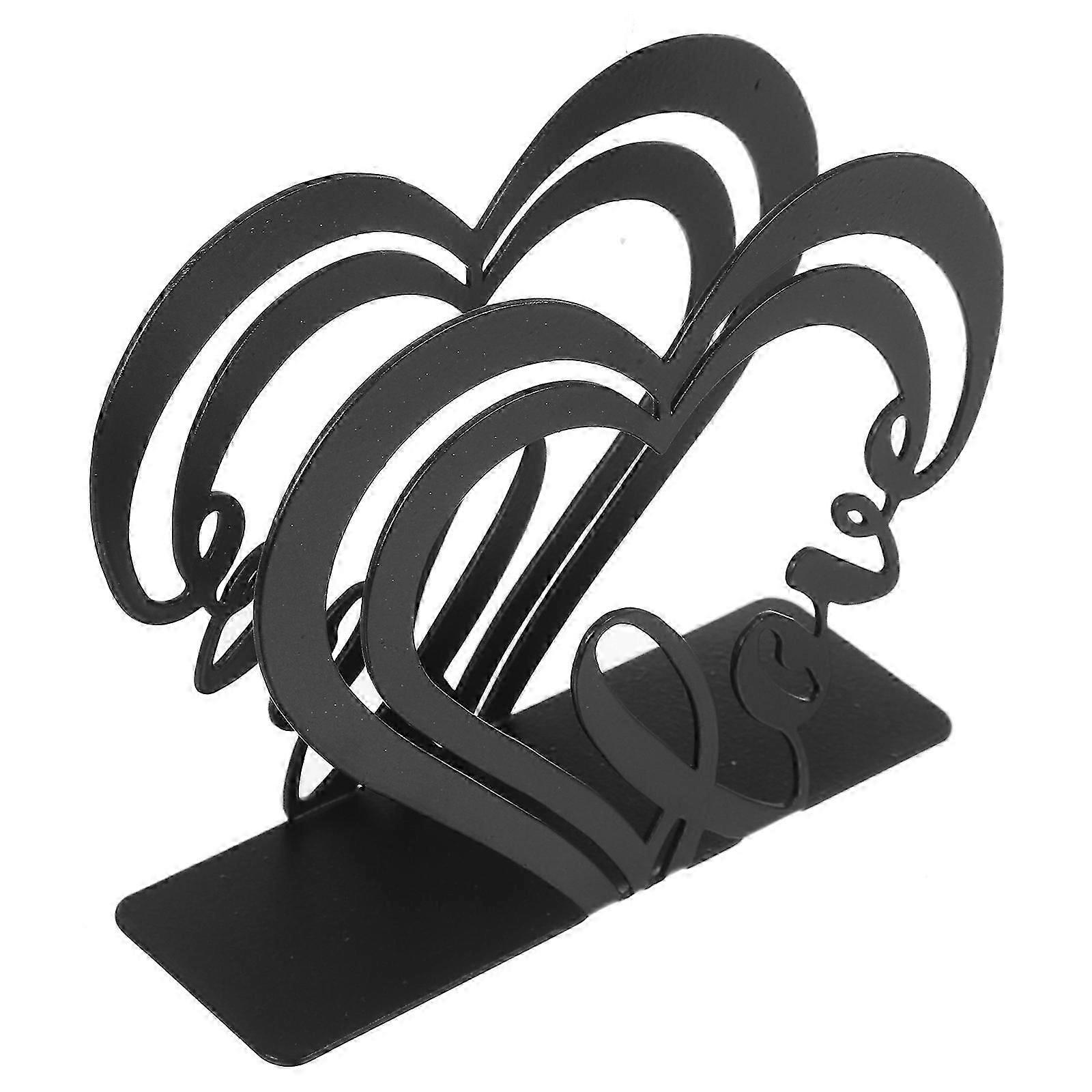 Unique Napkin Stand Heart Shape Iron Material For Kitchen Table 1Set
