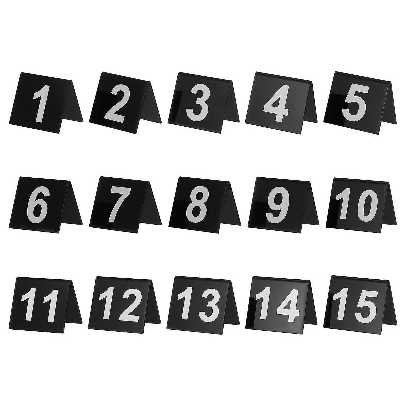 15pcs Acrylic Table Number Markers for Restaurant & Party Decorations – Double Sided for Easy Recognition, Stable & Table Accessories