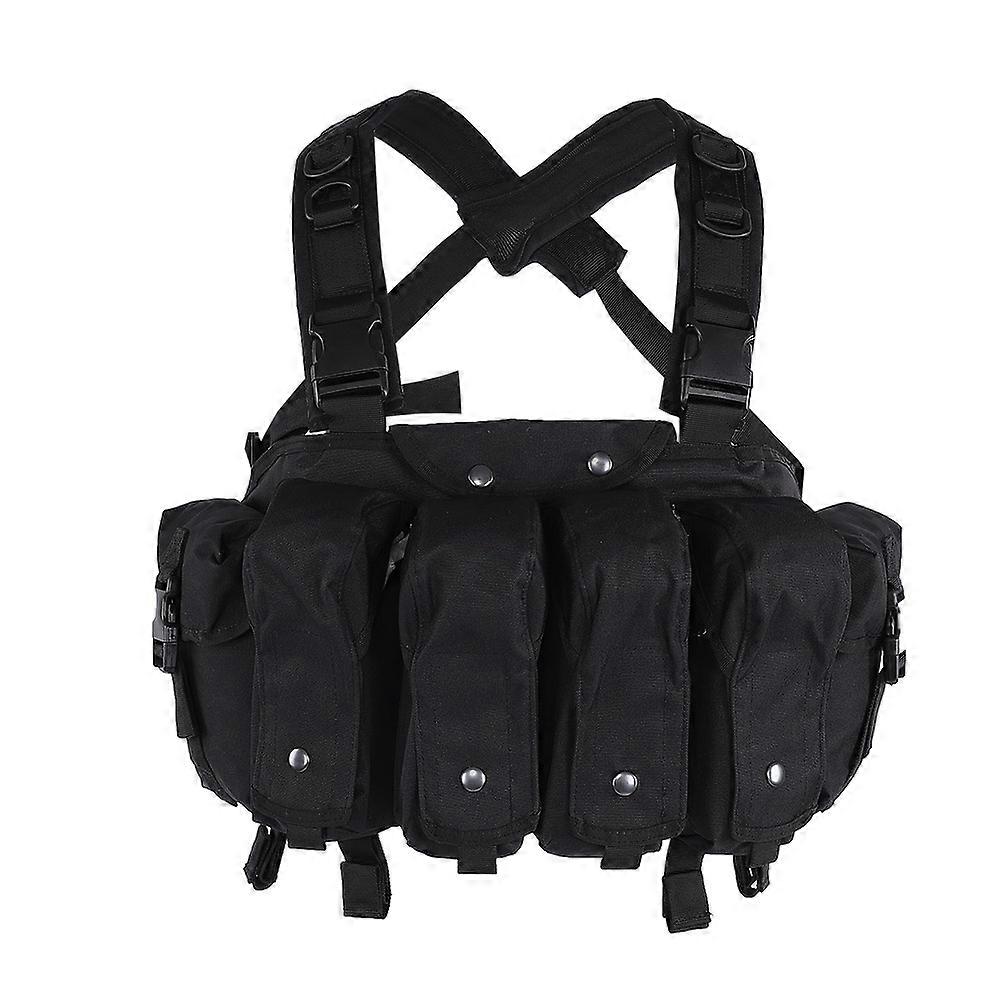 Lightweight Multi function Tactic Vest for Outdoor Military Training Hunting Combat Games BK