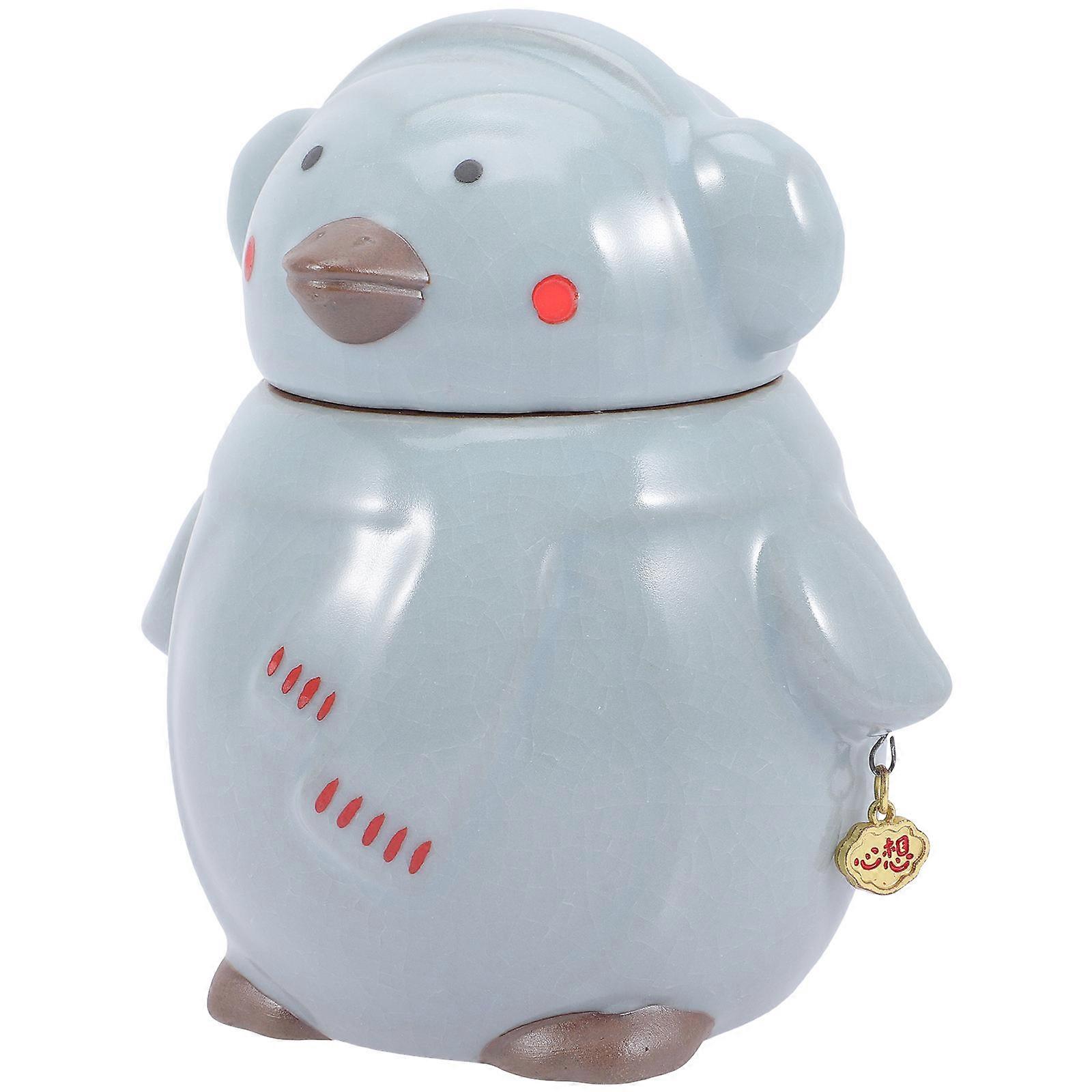 Ceramic Tea Jar for Storage White Airtight Container 4.5 Inches Tall