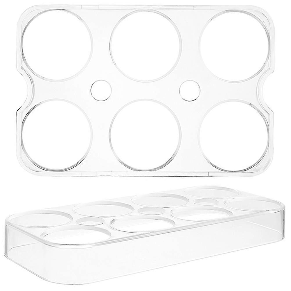 Transparent Plastic Egg Holder with 8 Slots and 6 Slots for Kitchen Fridge Storage Use