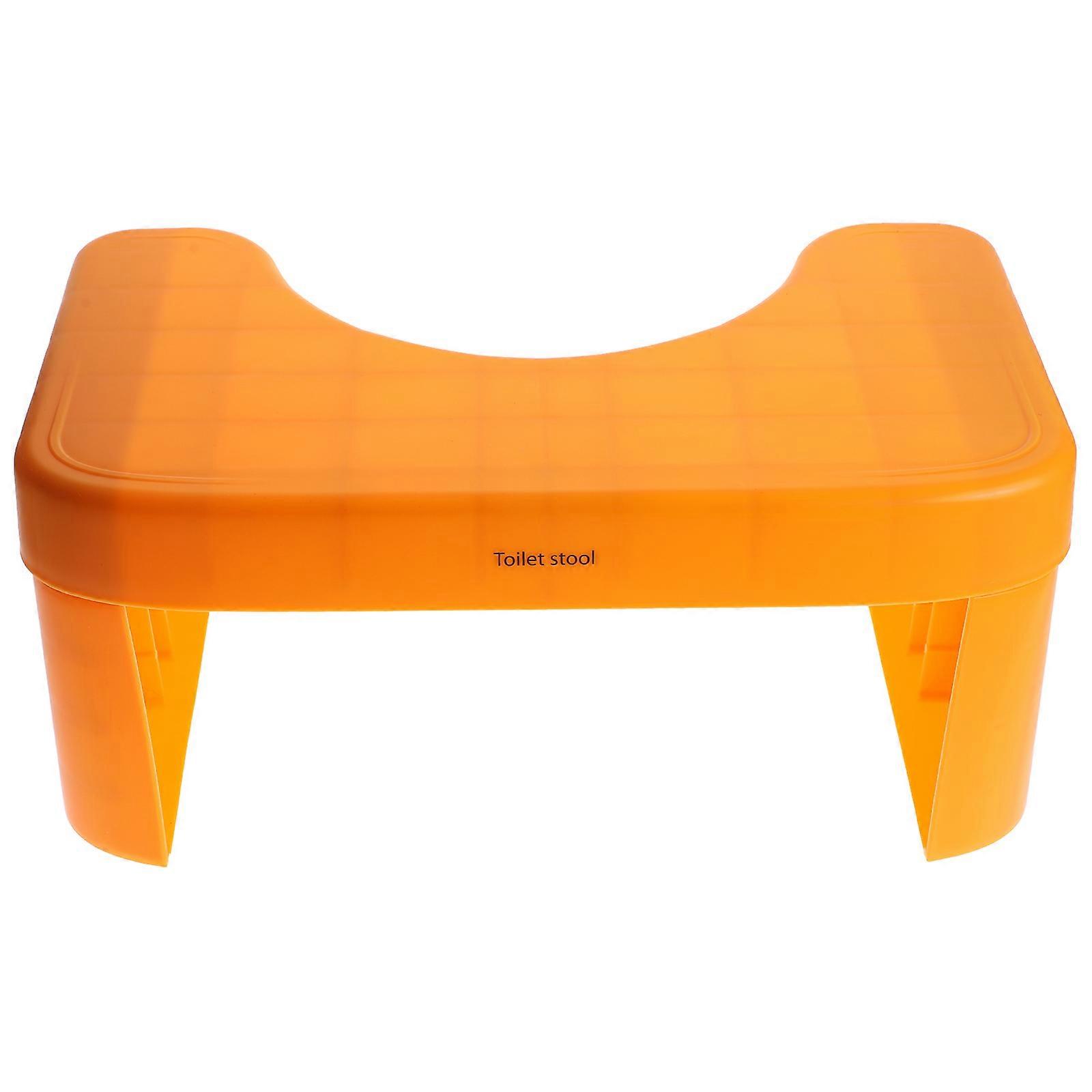 オレンジ色のプラスチック製トイレスツール 子供用滑り止めサポート 家庭用に最適 17.5 x 12.5 x 9.5インチ