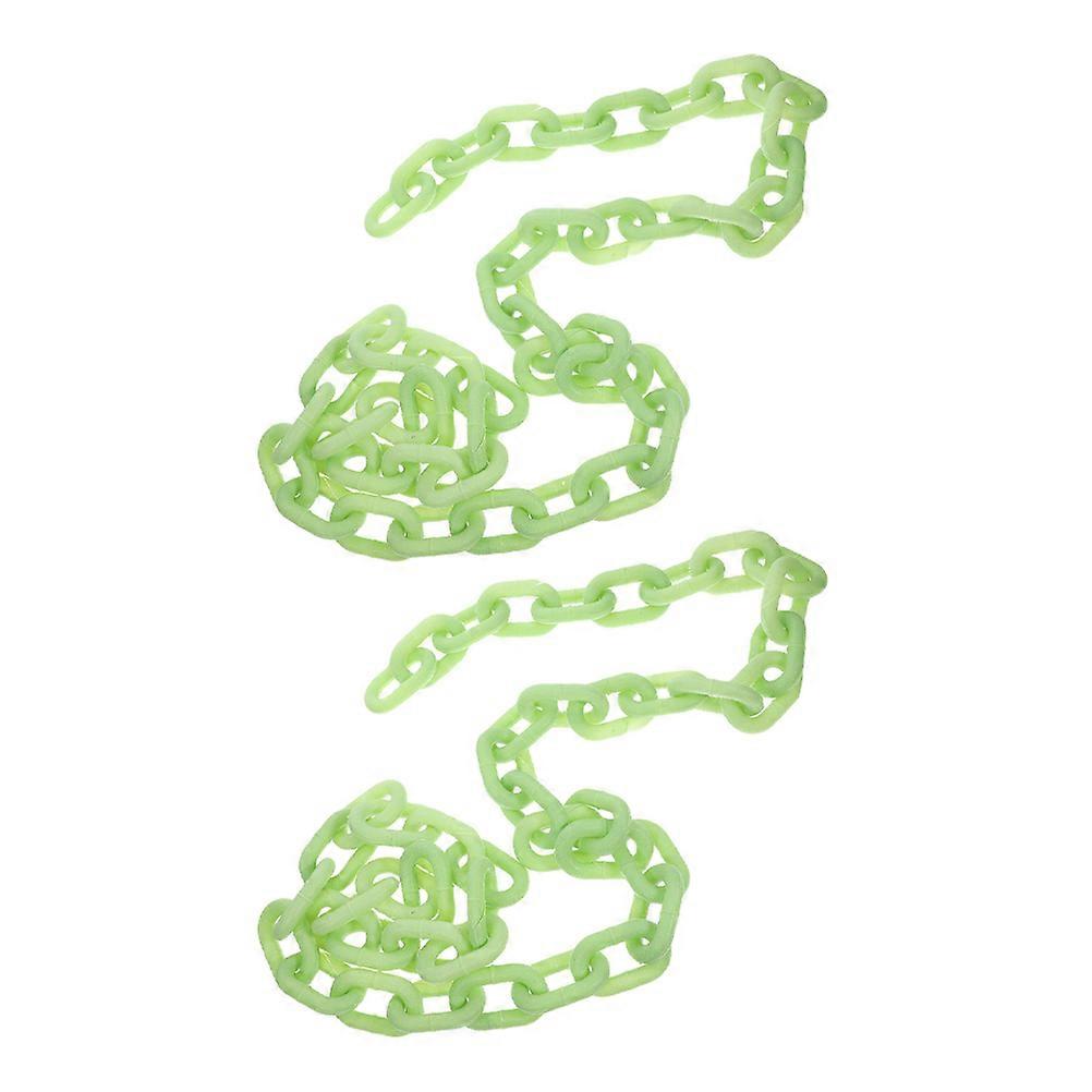 Luminous Plastic Chains for Halloween Decor Adjustable Length Glow in the Dark Realistic Design 2Pcs