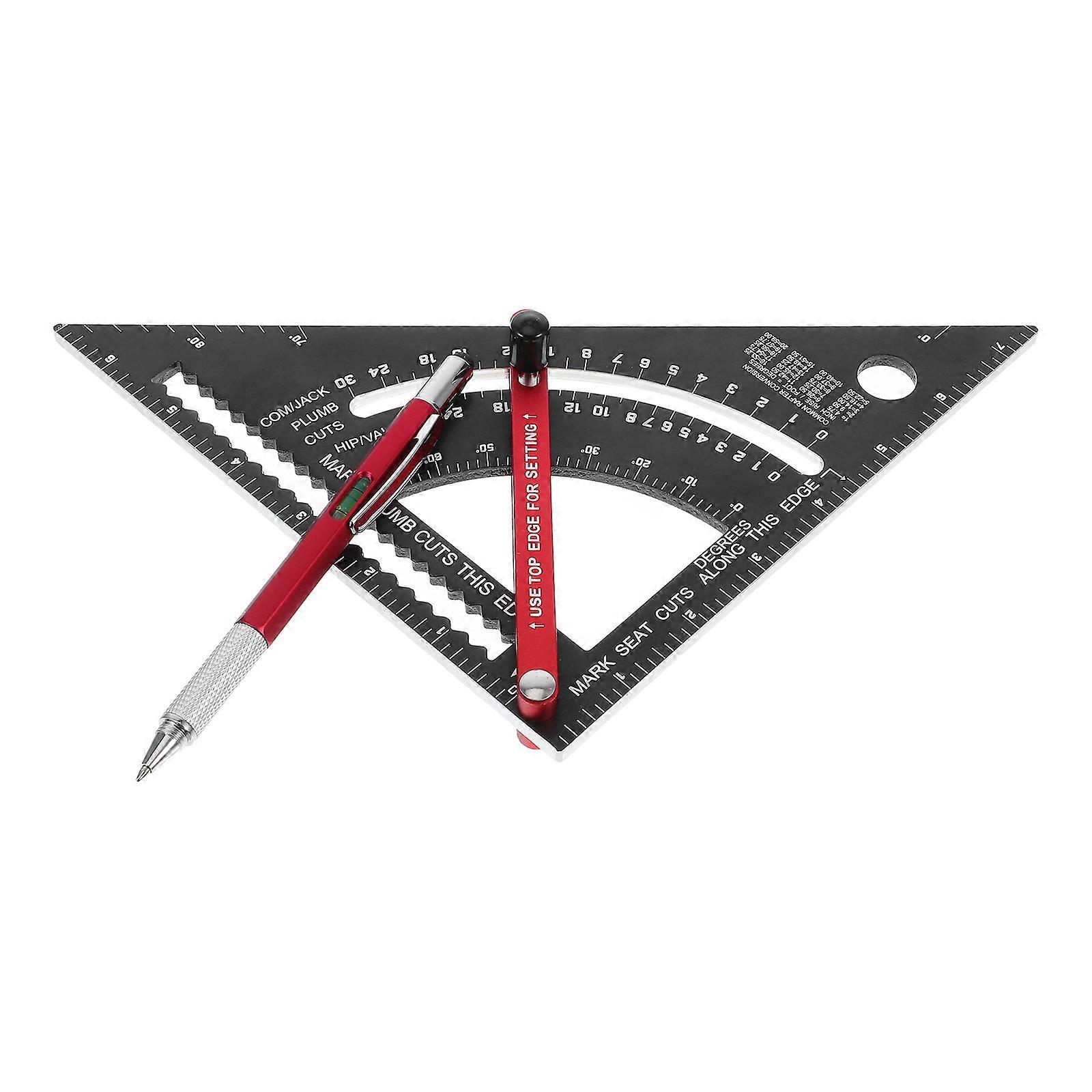 Comprehensive Woodworking Tools Set 2Pcs With Adjustable Triangle Ruler And Metal Pen For Carpenters