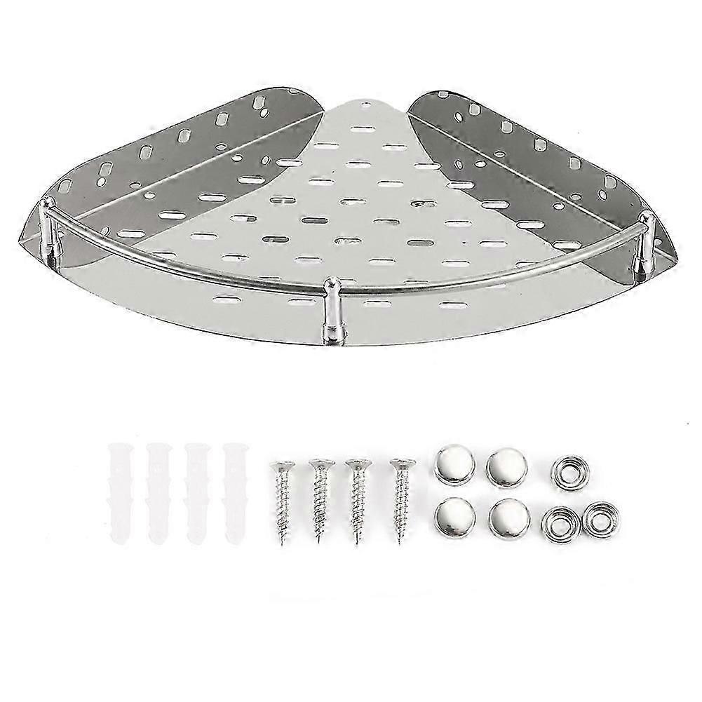 304 Stainless Steel Bathroom Corner Rack Single Layer Triangle Basket Shower Shelf
