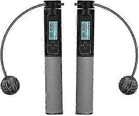 Cordless Jump Rope with Calorie Counter,Adjustable Exercise Speed Jump Rope with Digital,Gray