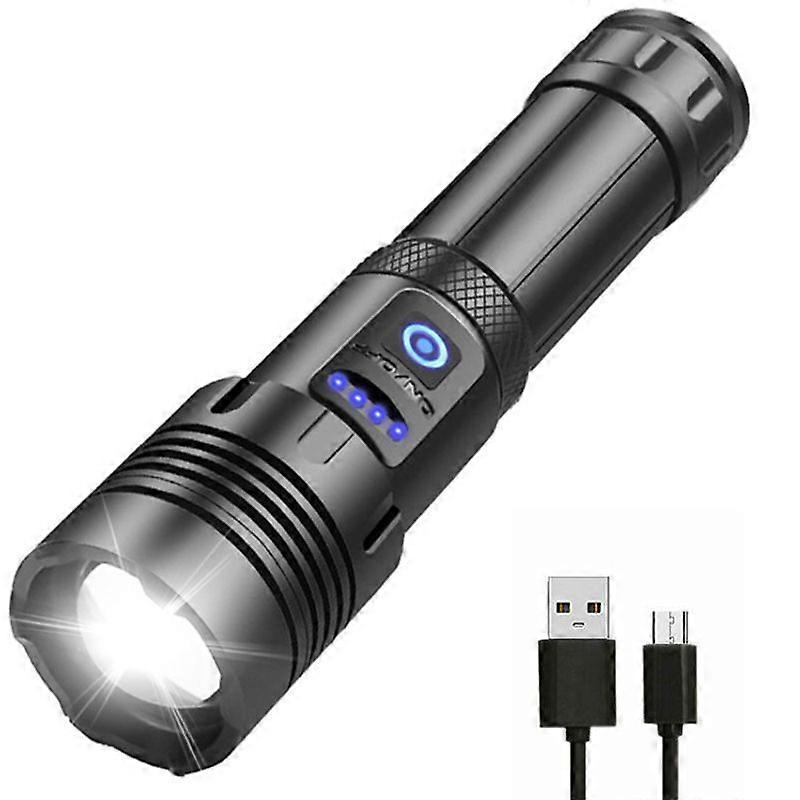 Super Bright XHP70 Torch Led Flashlight USB Rechargeable Tactical light COB