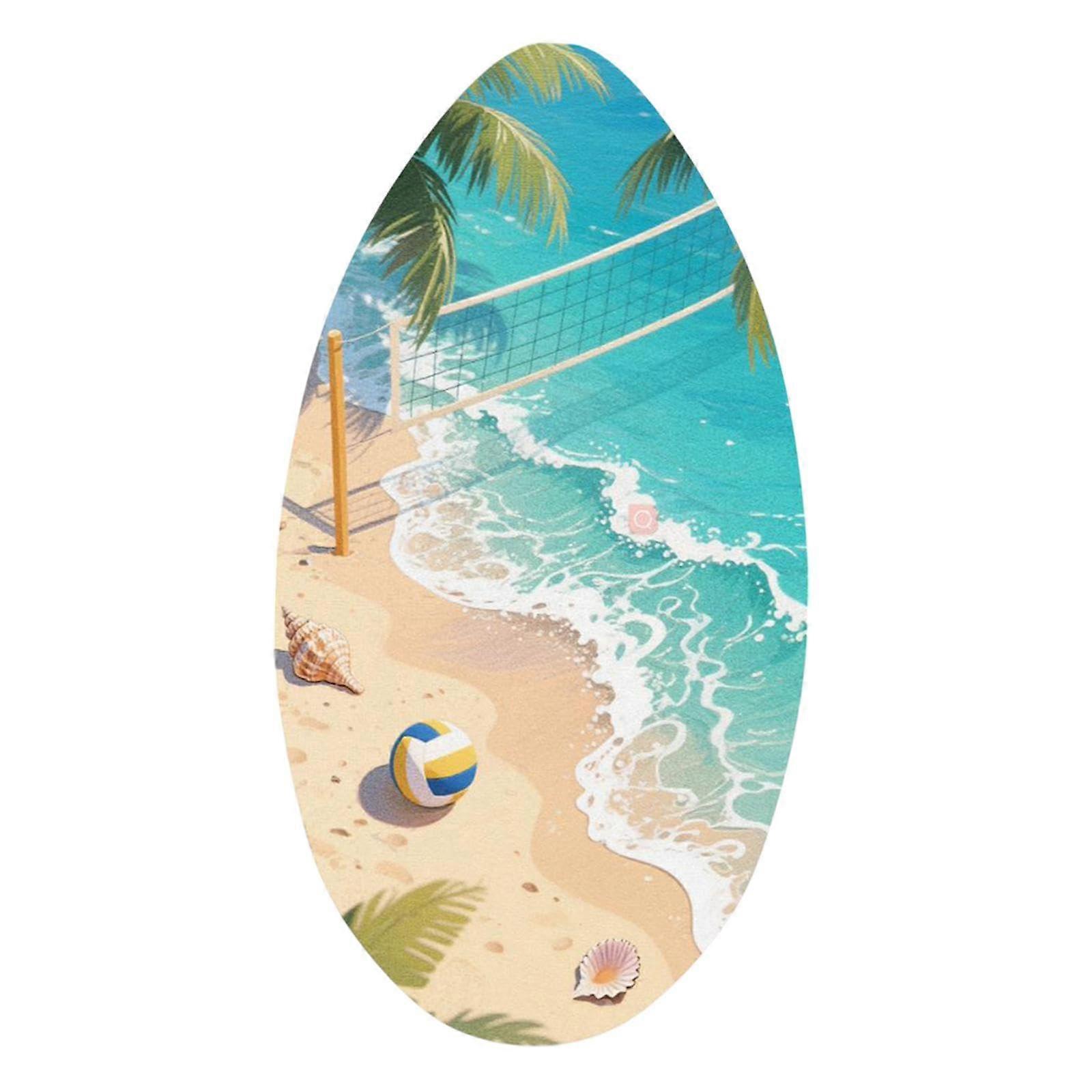 Skimboard Beach Sandboard Standing Wood 35 Inch, Universal Small Surfboard Skimboard for Adults Kids Teens Beginners Beach Volleyball