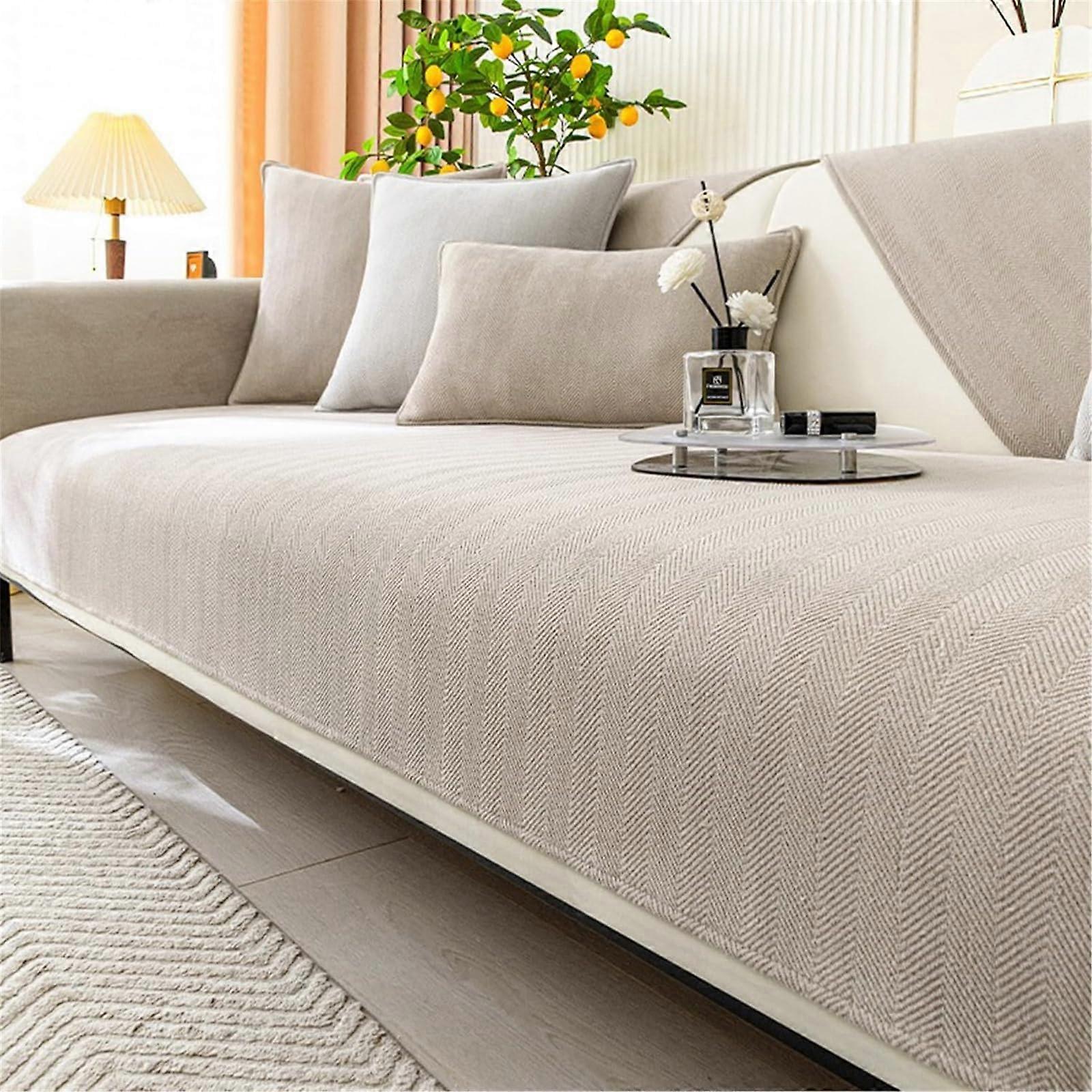 Funny Fuzzy Couch Cover,Herringbone Chenille Fabric Sofa Cover 1 2 3 Seater,Washable,70*120cm