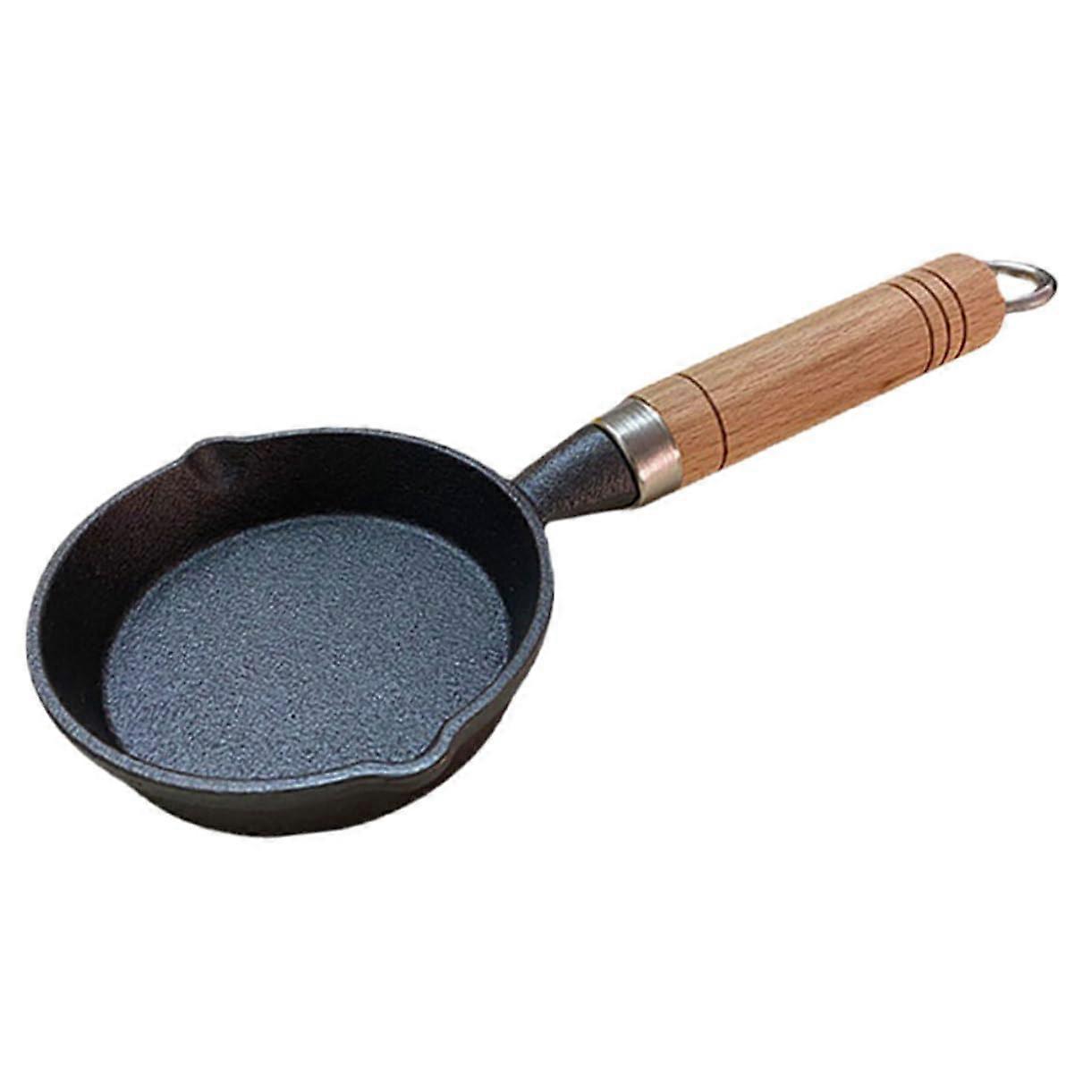 Mini Cast Frying Pan Versatile Pancake Maker for Small Meals Even Heating Safe Handle for Breakfast and Camping Cooking