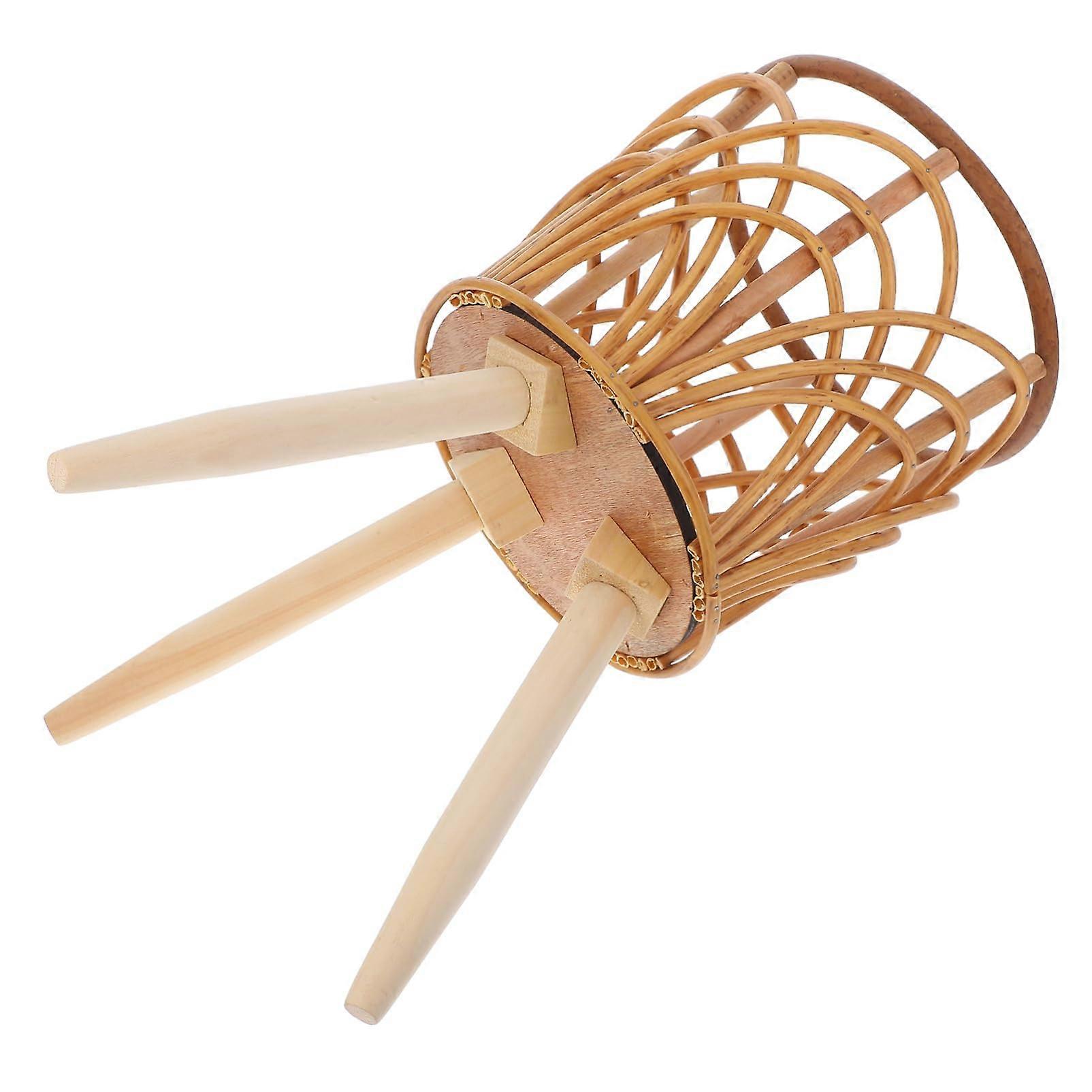 Braided Plant Stand Made of Rattan Rustic Design for Indoor Use as Plant Pot or Decorative Basket Handcrafted with Natural Material
