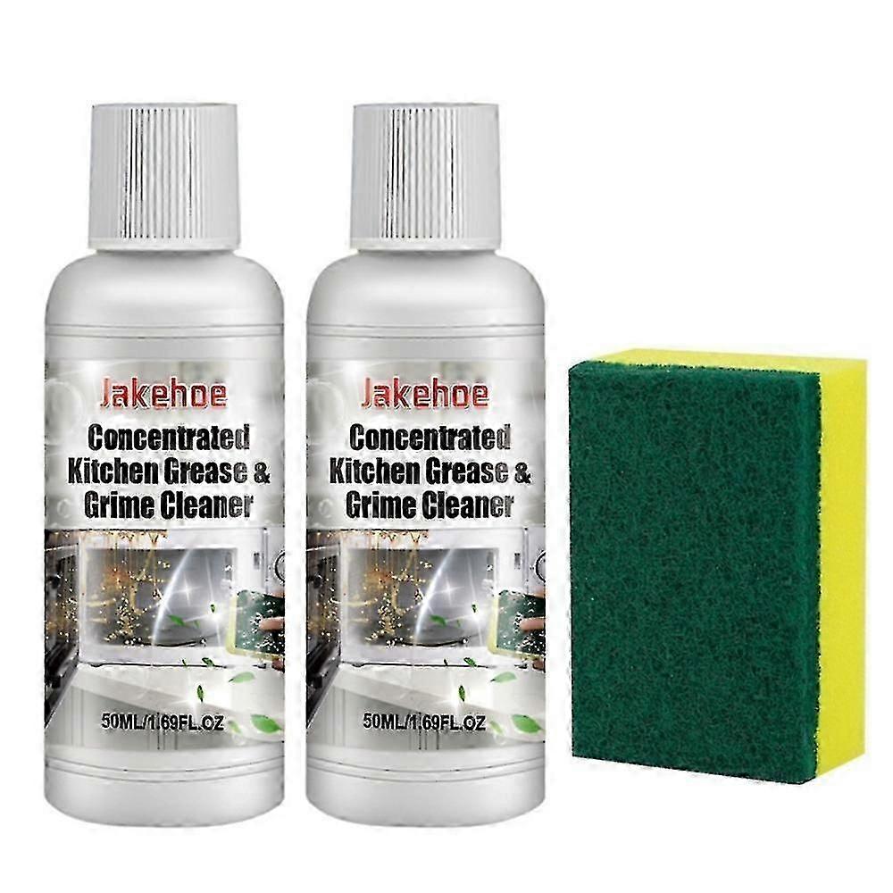 2x 50ml  Kitchen Grease Cleaner Multi-Purpose Stain Remover Effective Degreaser