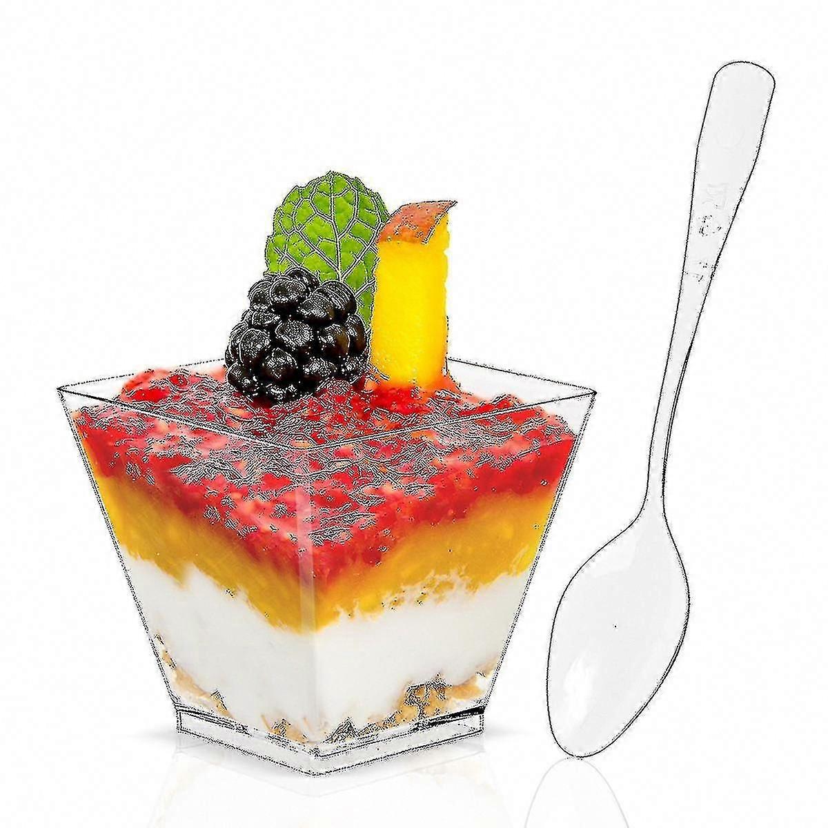 ケーキ用50個60ml使い捨て透明プラスチックデザートカップ