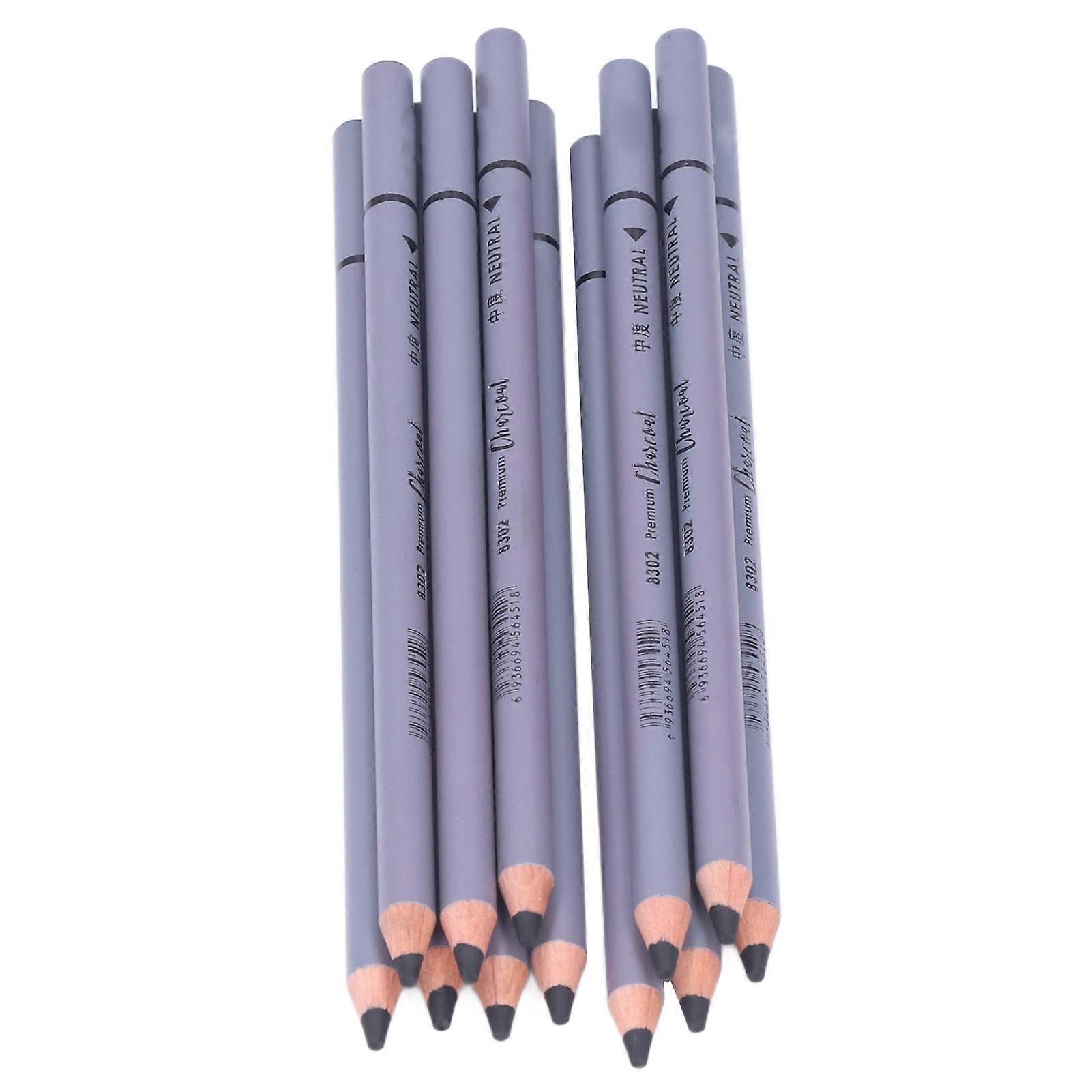 12 crayons de fusain flexibles pour une esquisse et un dessin en douceur